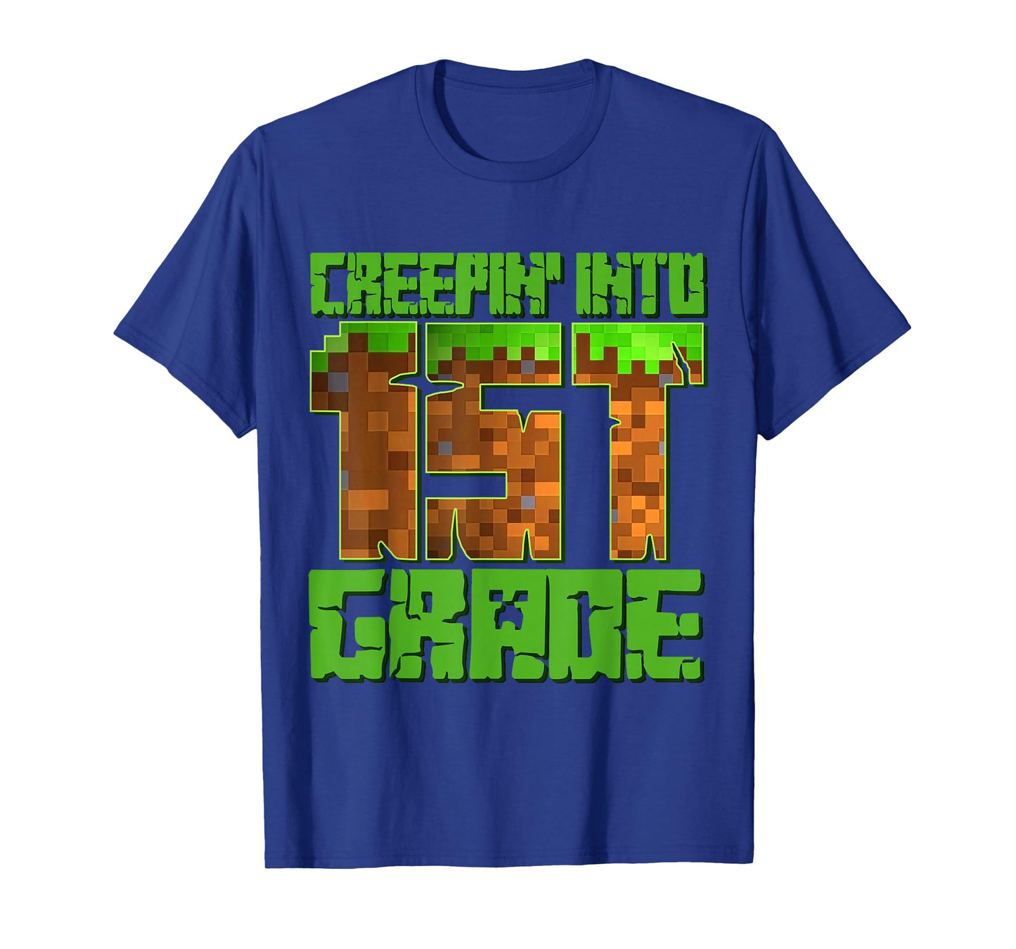 Creepin’ Into 1st Grade Kids Boy Gamer Pixel Back to School T-Shirt