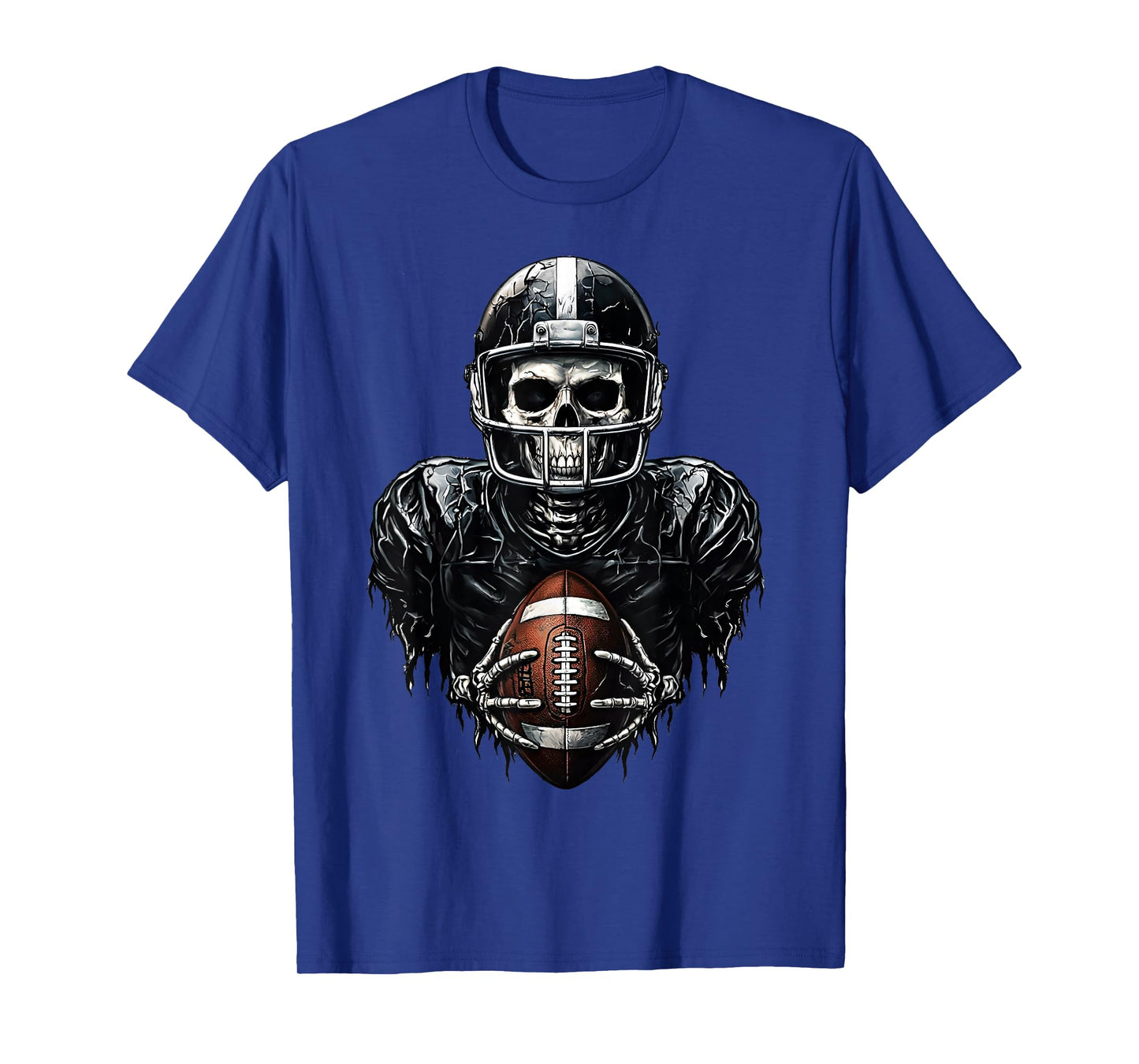 Halloween Skeleton Football Player Spooky Sports Graphic T-Shirt