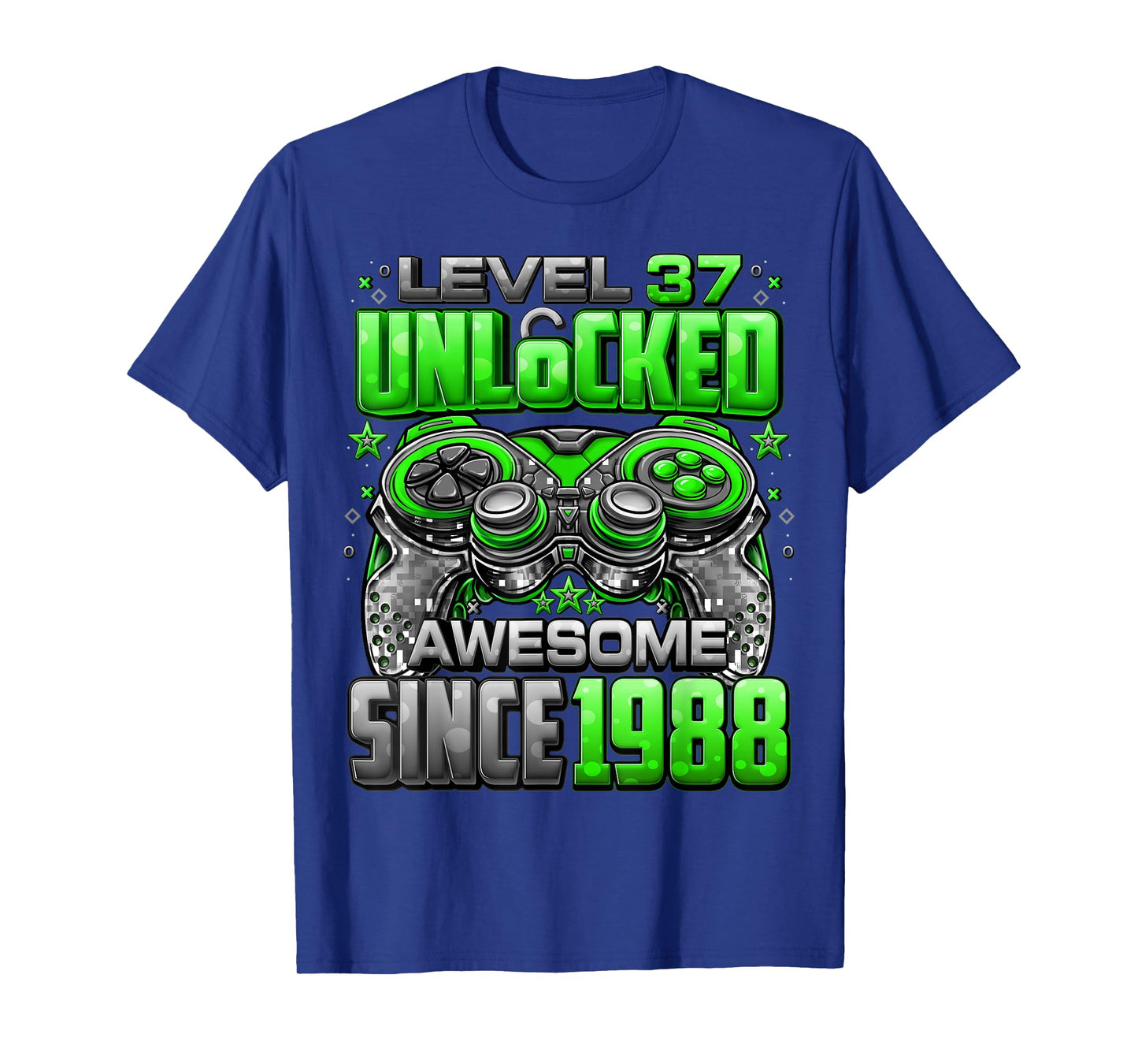 Level 37 Unlocked Awesome Since 1988 37th Birthday Gaming T-Shirt