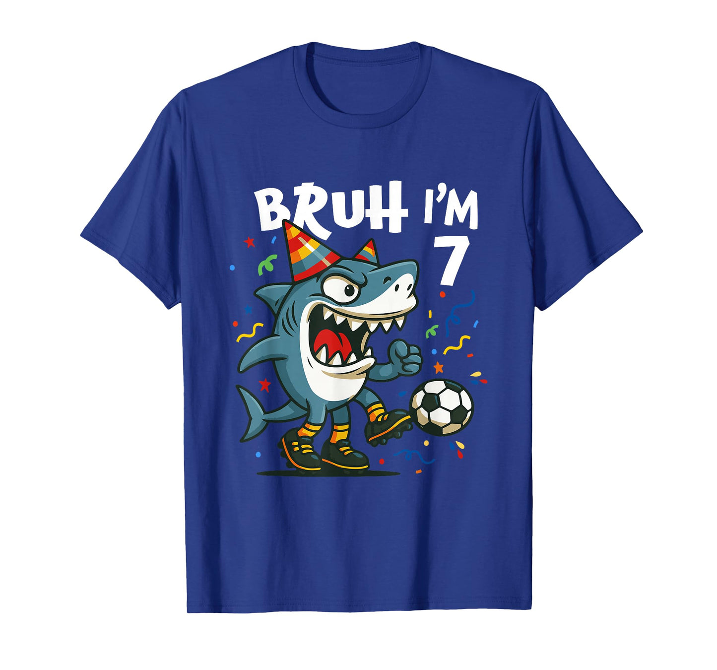 Tralalero Tralala Italian Brain Red Soccer 7th Birthday T-Shirt