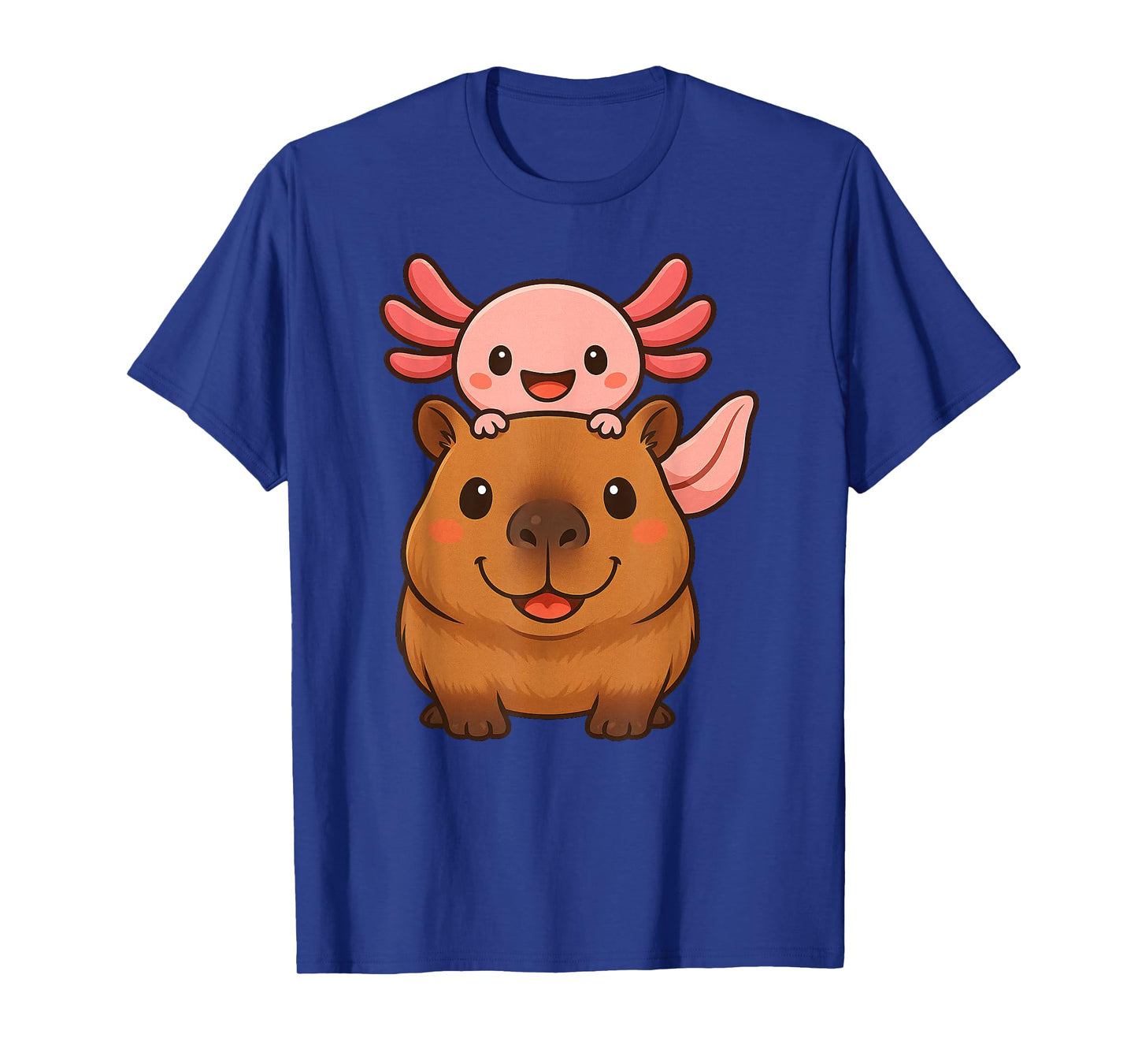 Capybara Axolotl Kawaii Animal Lover Zoo Day Boys Girls Kids T-Shirt
