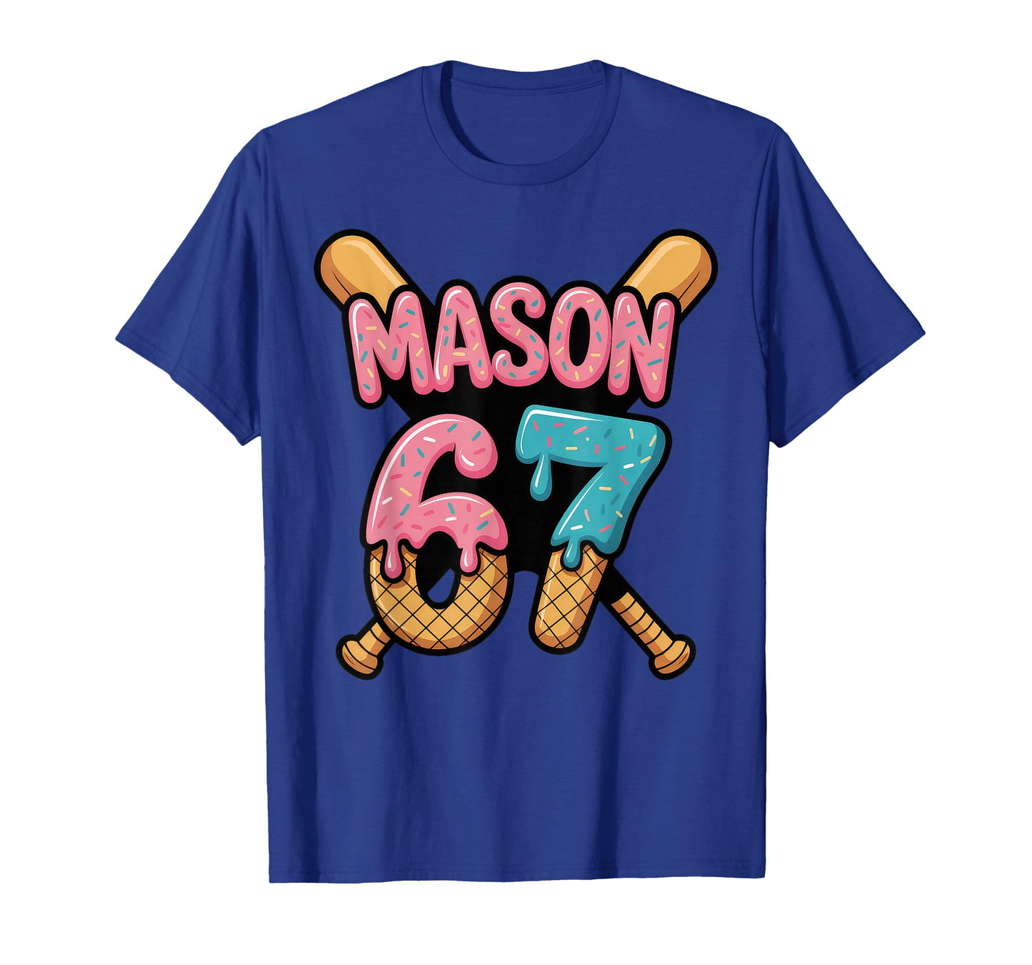 Mason 67 Ice Cream Drip Baseball T-Shirt