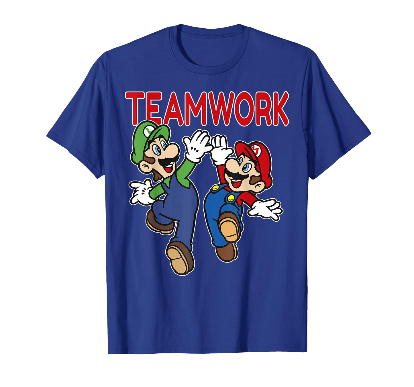 Super Mario Luigi Teamwork High Five Classic Graphic T-Shirt T-Shirt
