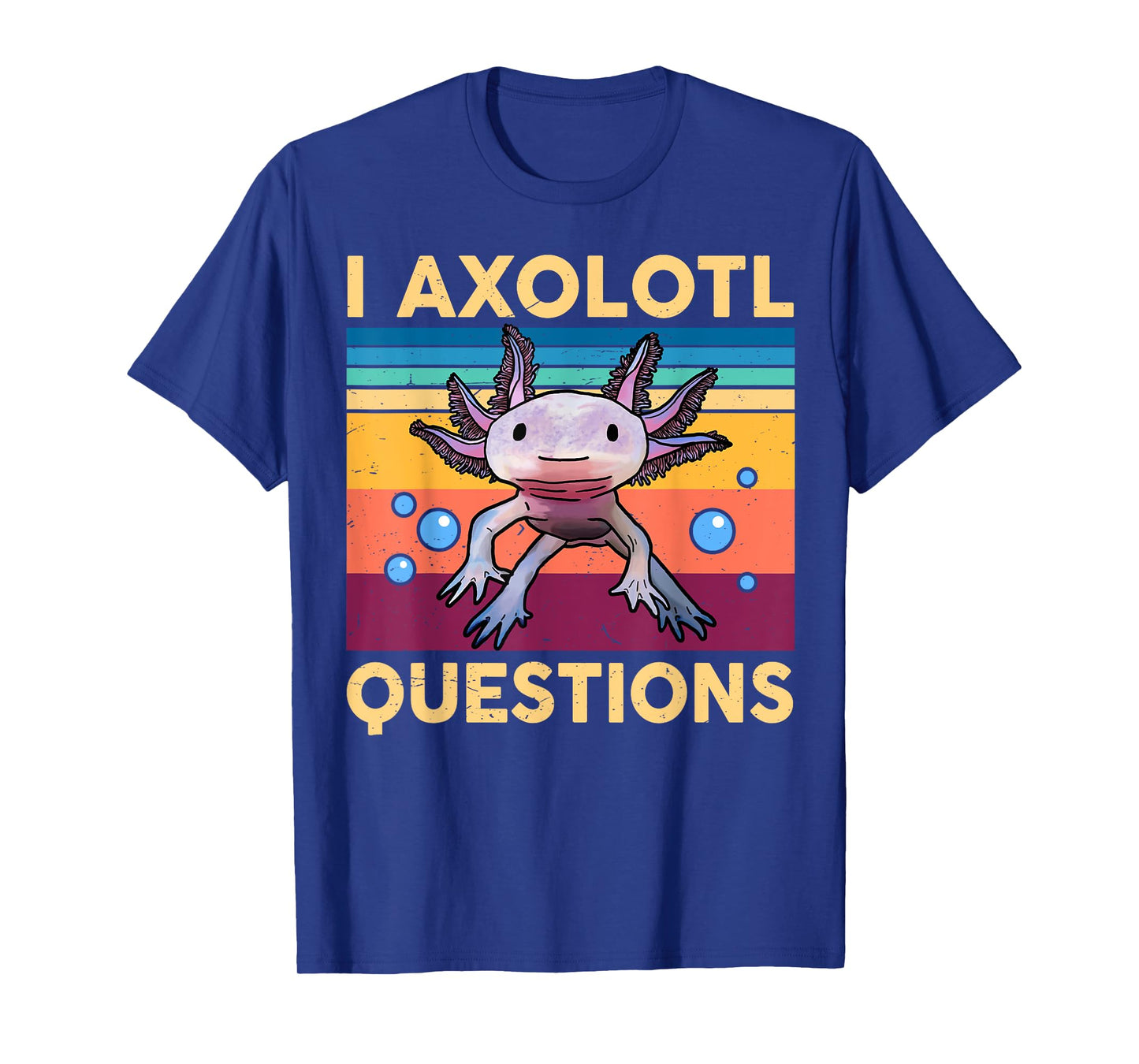 Large Axolotl Retro I Axolotl Questions Cute Axolotl Kids T-Shirt