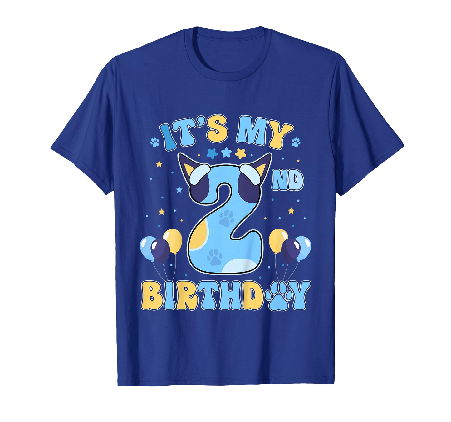 Kids Its my 2nd Birthday Boy Blue Dog Theme Party Cool 2 Year Old T-Shirt