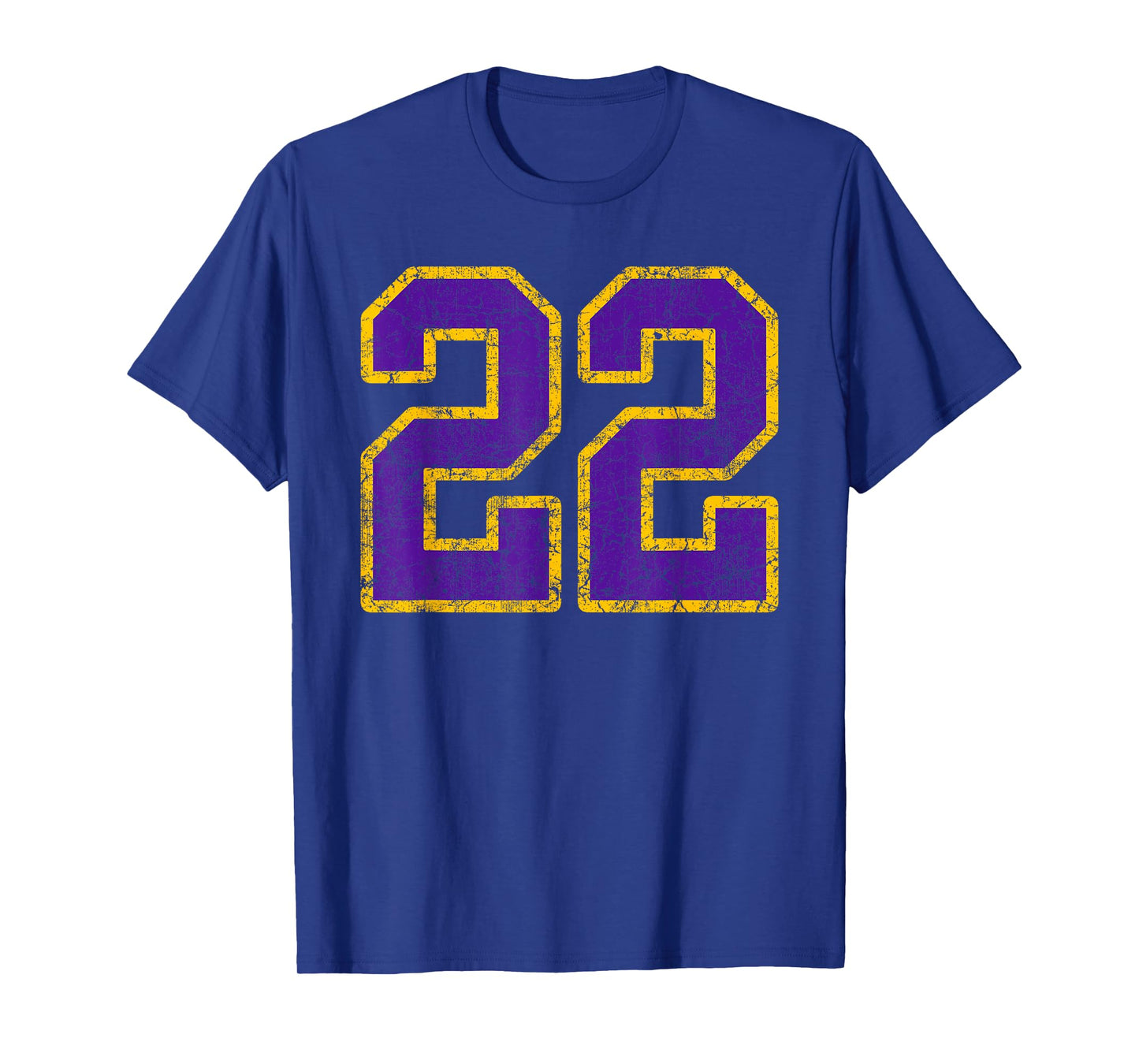 Purple Gold Number 22 Jersey Player Uniform #22 Grunge T-Shirt