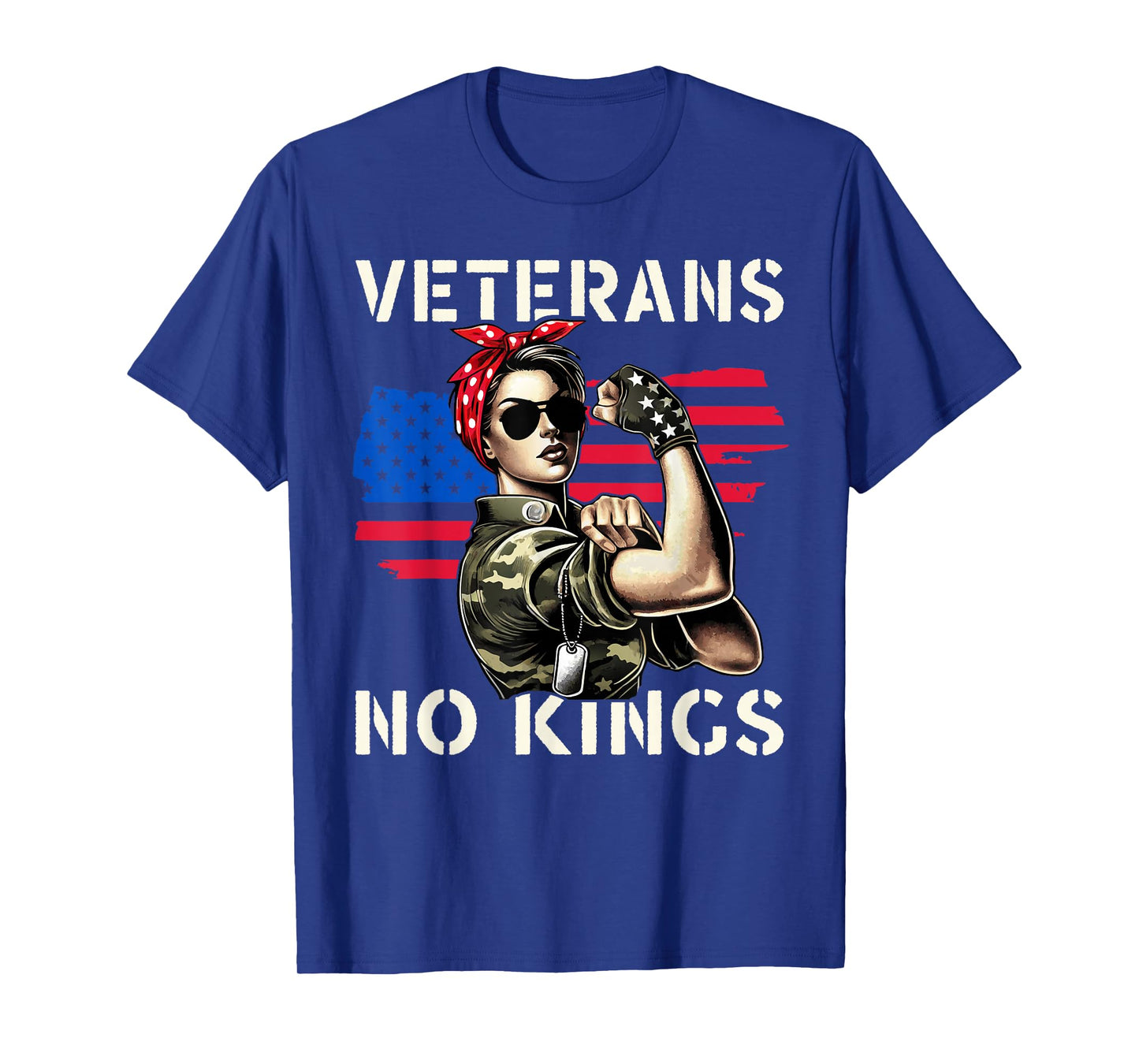 Veterans Protest No Kings Vintage American Flag Patriotic T-Shirt