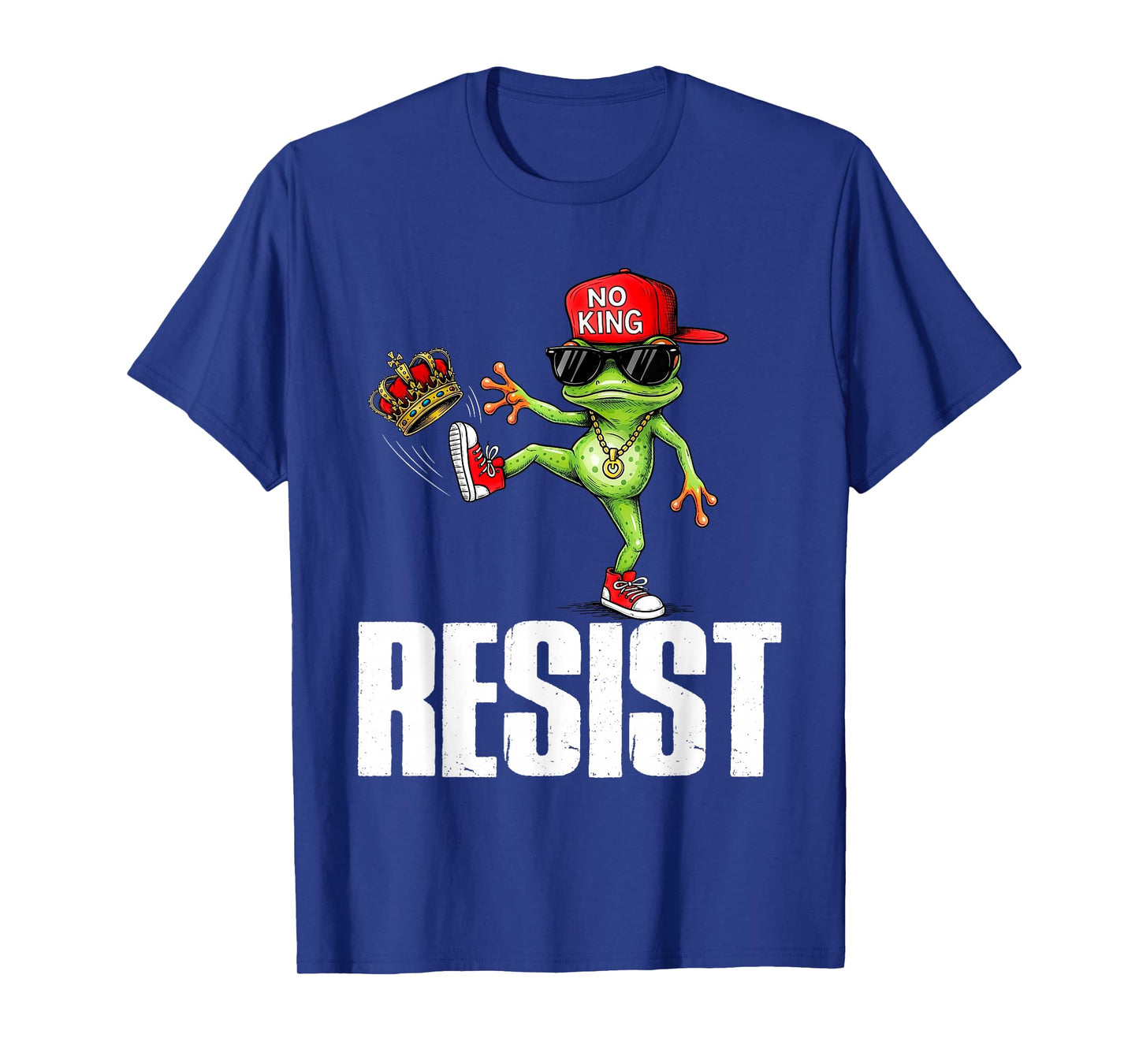 Vintage Cool Frog Resist No King Graphic Retro Streetwear T-Shirt