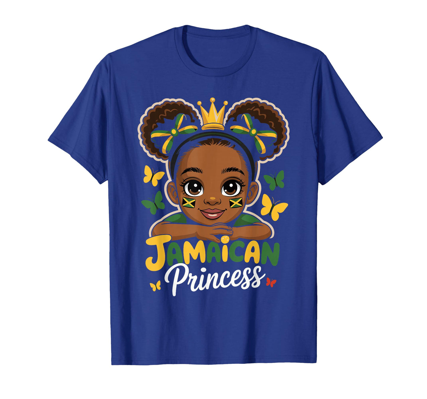 Cute Jamaican Princess Jamaica Girl Crown Bow For Girls T-Shirt