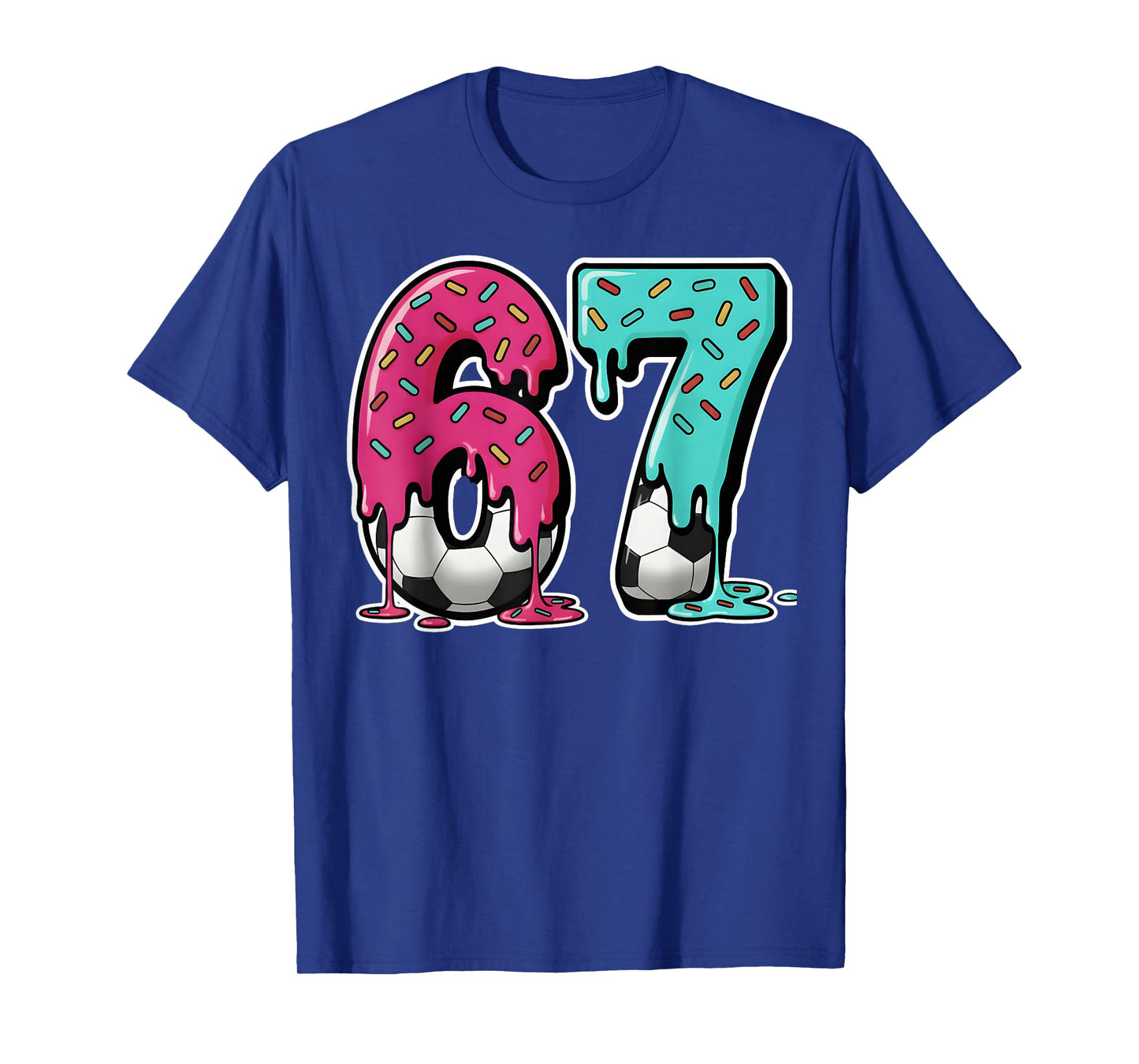 67 Ice Cream Drip Soccer Gen Alpha Slang Six Seven Meme T-Shirt