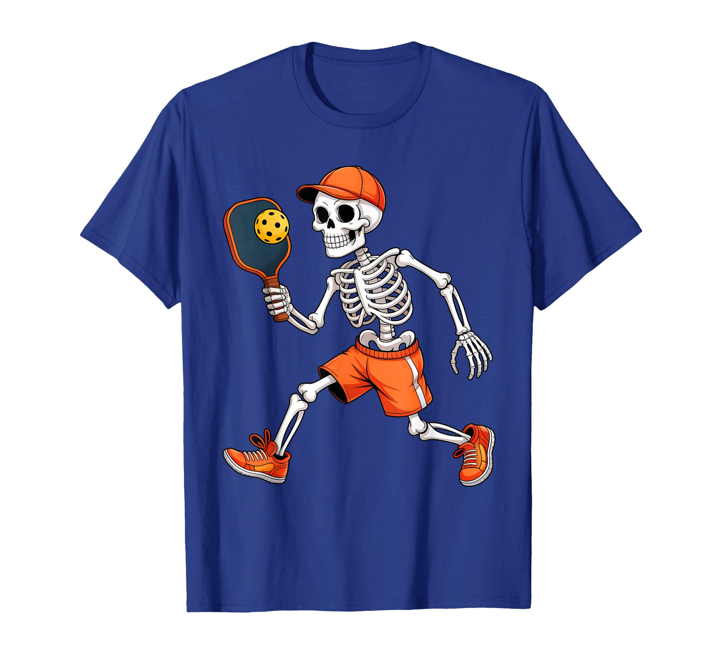Funny Skeleton Play Pickleball Halloween Costume Boys Men T-Shirt