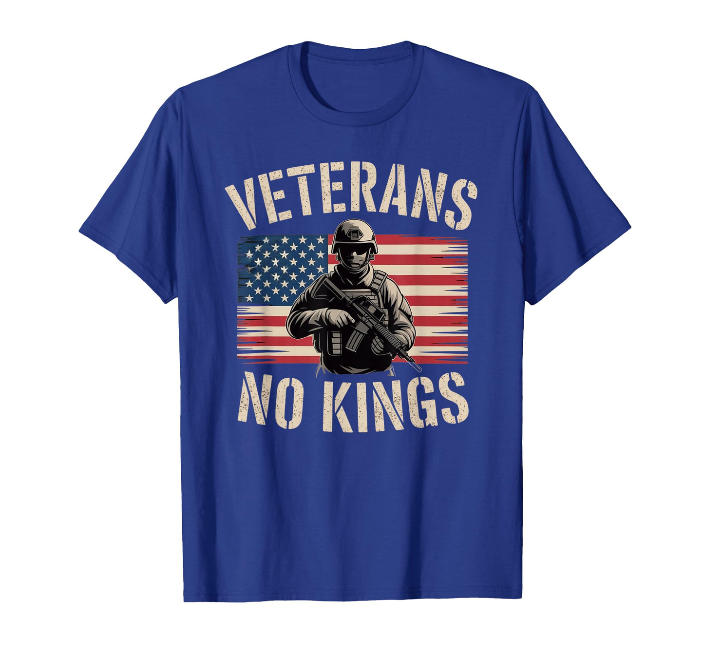 Veterans No Kings Shirt Vintage America Flag Veterans T-Shirt