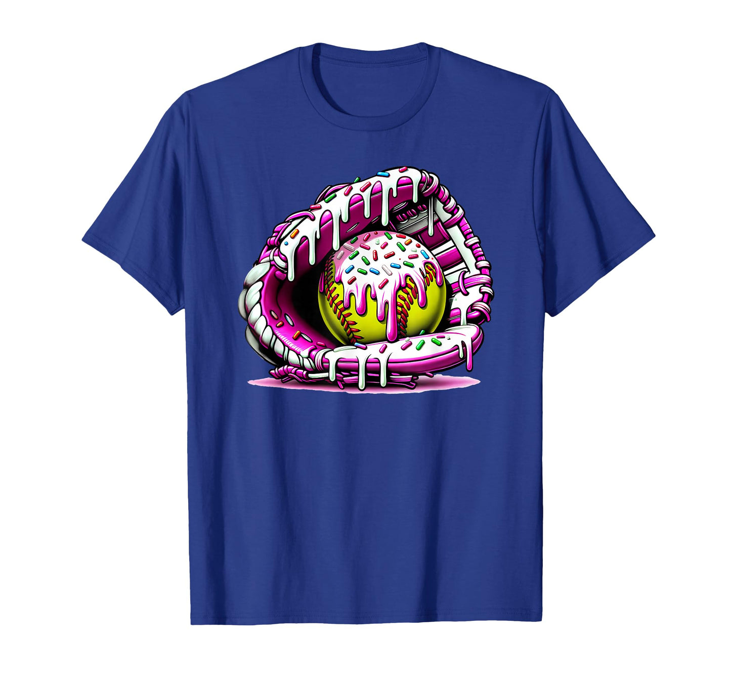 Softball Drip Ice Cream Sprinkles Softball Glove T-Shirt