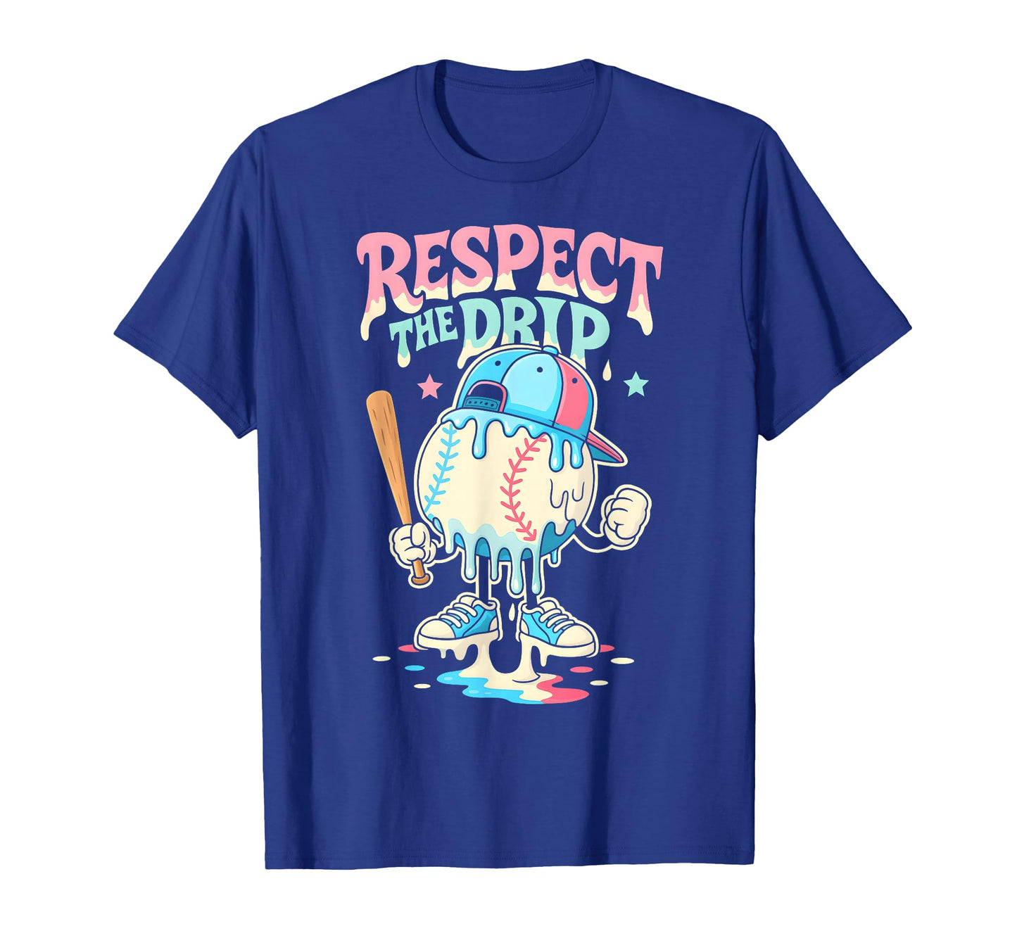 Baseball Ice Cream Drip for Boys Girls Respect The Drip T-Shirt