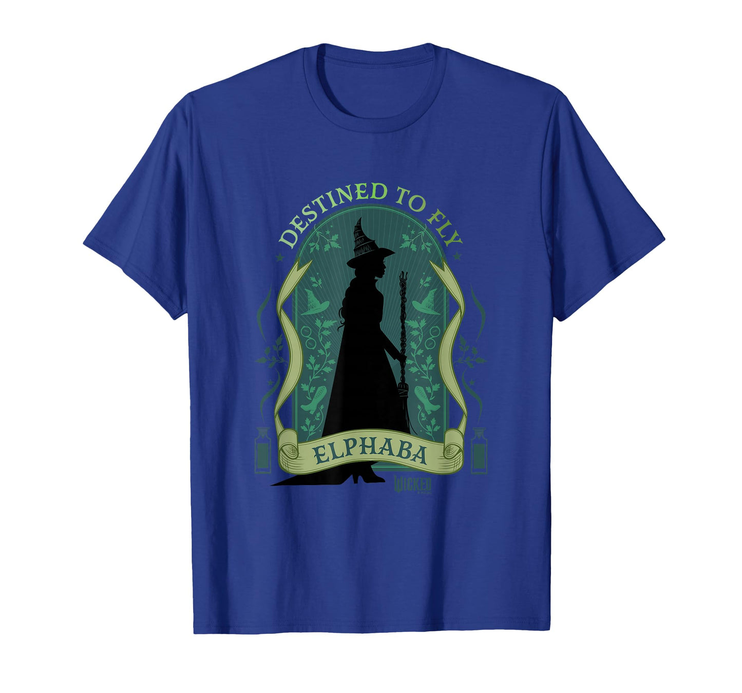 Wicked Elphaba Destined To Fly Silhouette Unisex-Adults T-Shirt, Black, Small