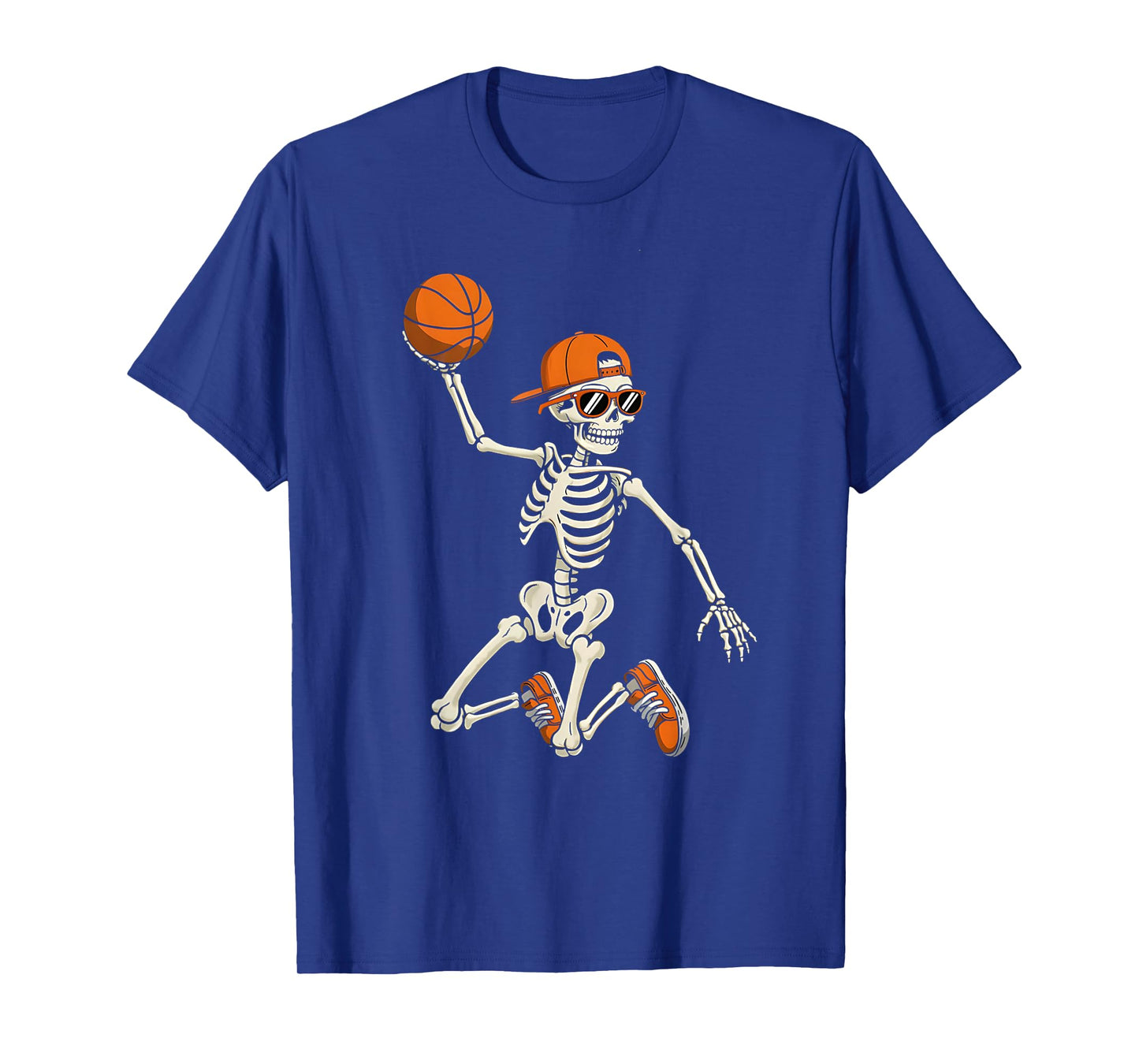 Halloween Skeleton Funny Basketball Shirt for Teens Boys Men T-Shirt