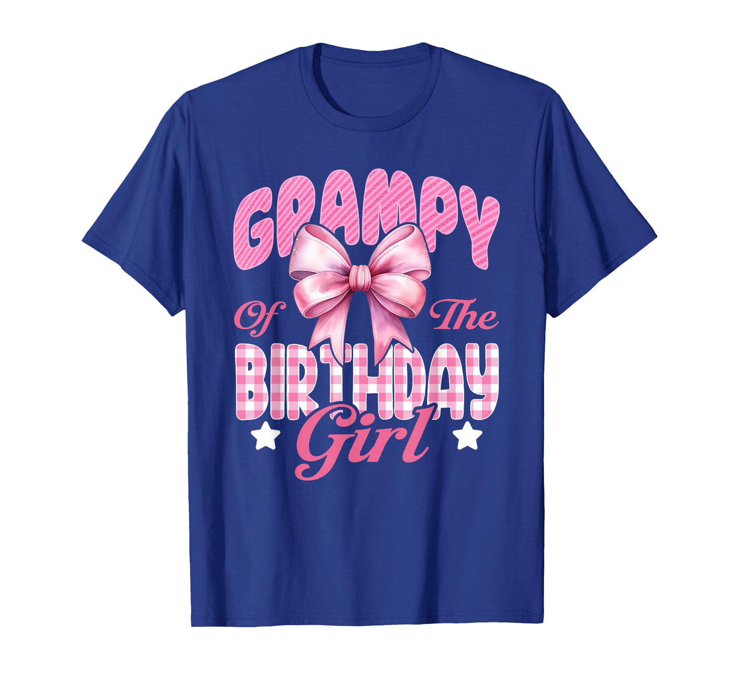 Grampy of The Birthday Girl Family Pink Coquette Bow T-Shirt