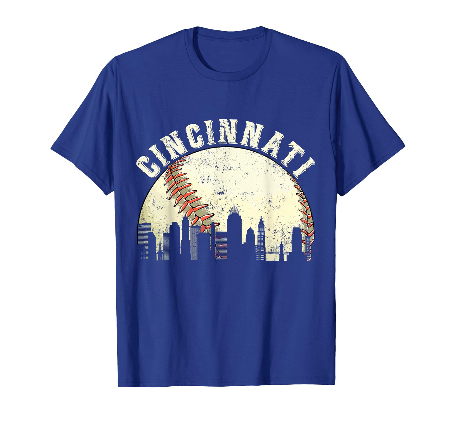 Cincinnati Vintage Baseball Tee Distressed Gameday Retro T-Shirt