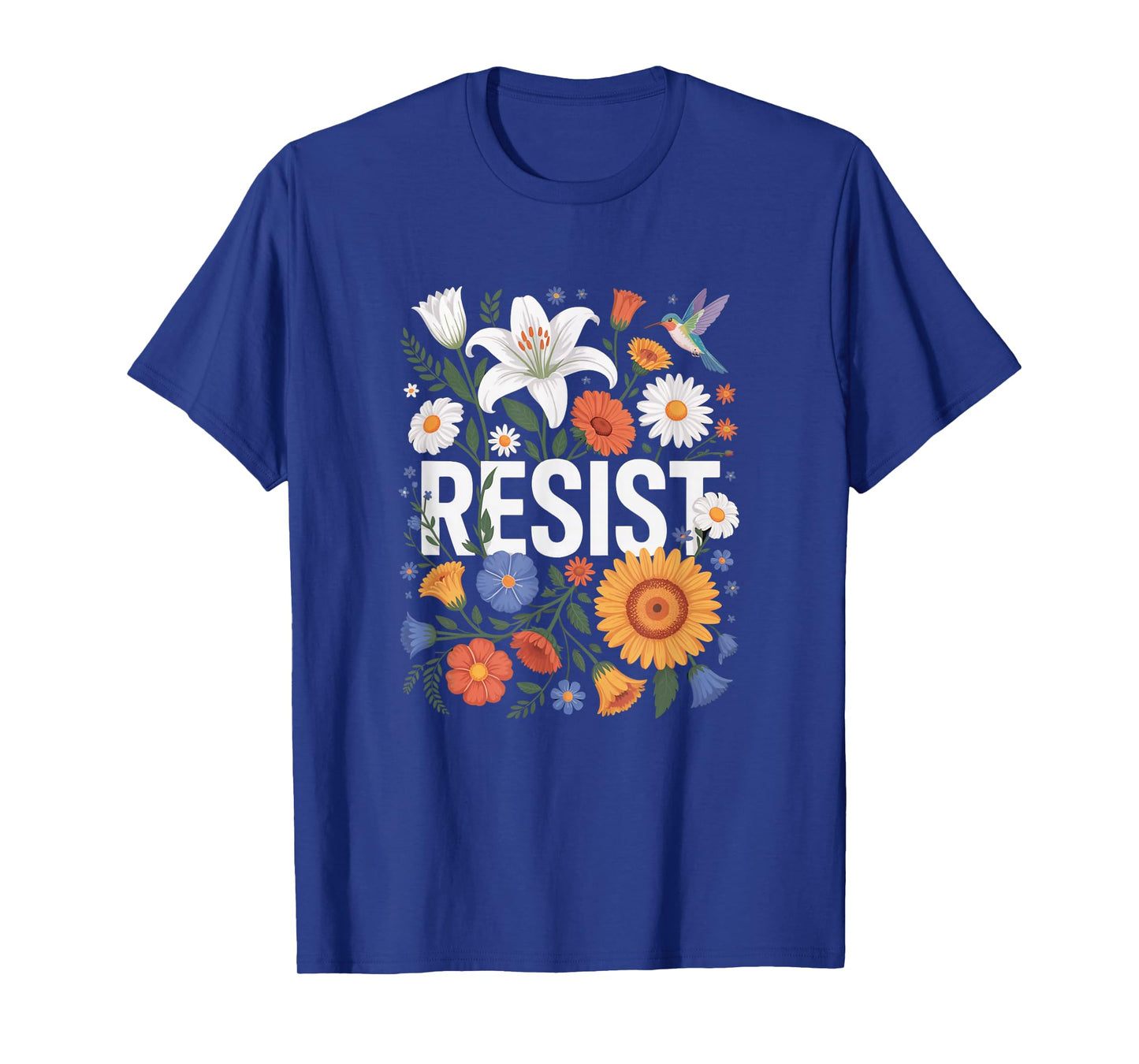 Resist Floral Protest Feminist Political Women Anti-Trum T-Shirt
