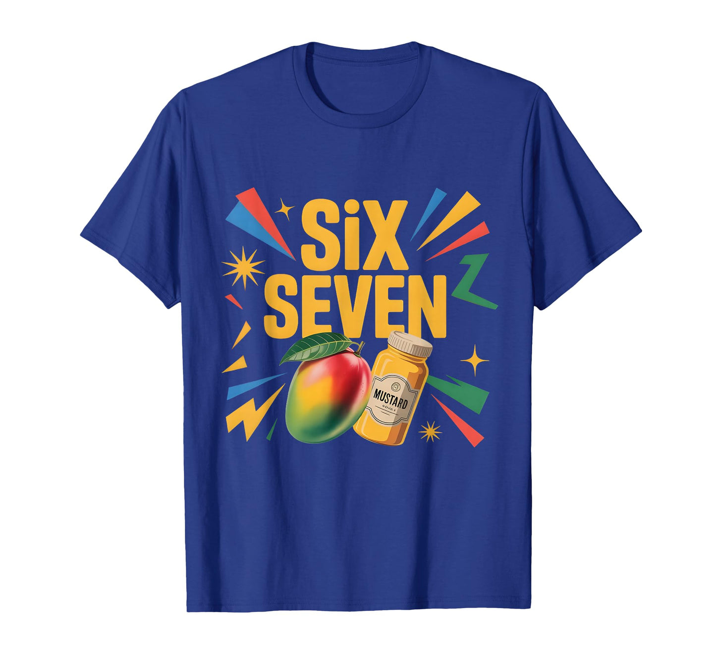 Six Seven Mango Mustard Funny Retro Graphic T-Shirt