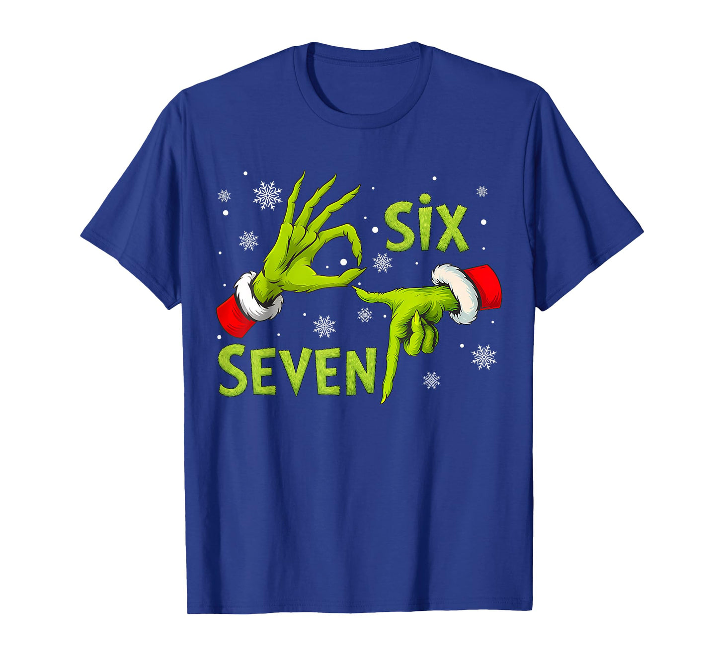 Funny Six Seven 67 Meme 6 7 Christmas Elf Hand Boys Teens T-Shirt