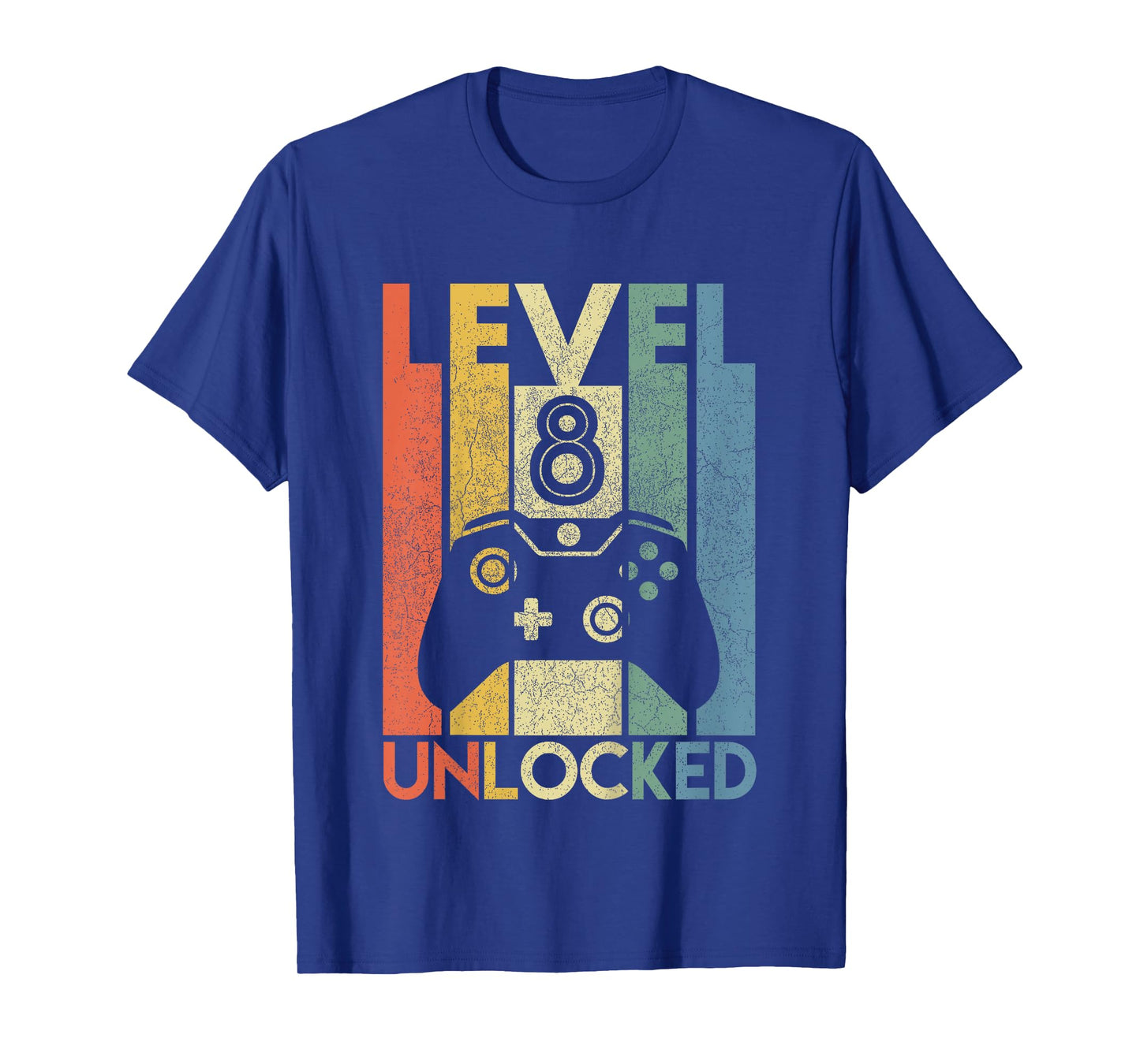 Kids Level 8 Unlocked Funny Video Gamer 8th Birthday Gift T-Shirt