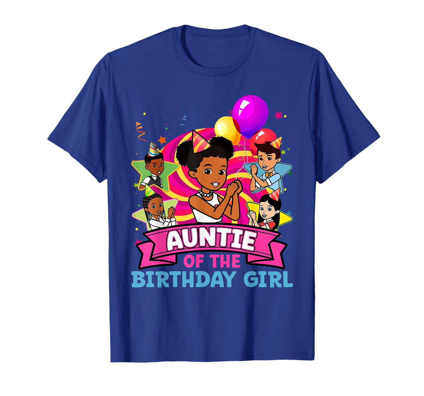 Auntie the Birthday Girl Party Pink Doll Family Decorations T-Shirt