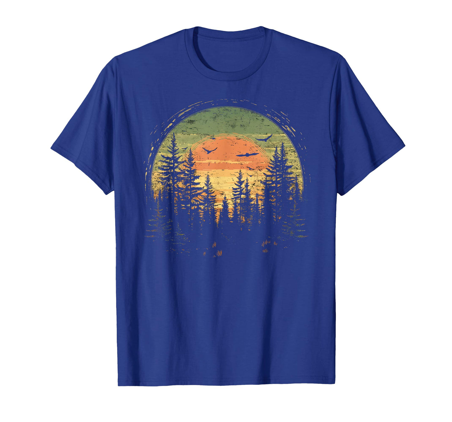 Retro Wilderness Bear Trees Reflection Outdoor Forest T-Shirt