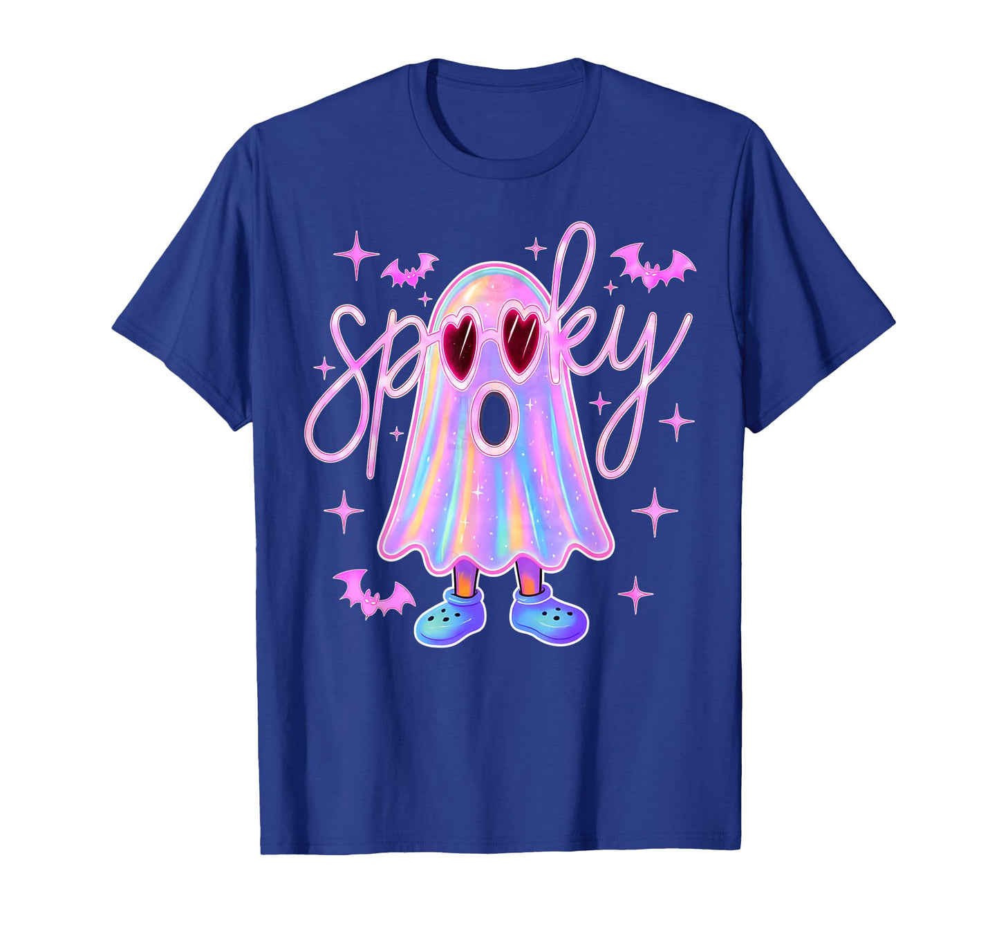 Spooky Funny Boo Ghost Colorful Halloween Men Women Kid T-Shirt