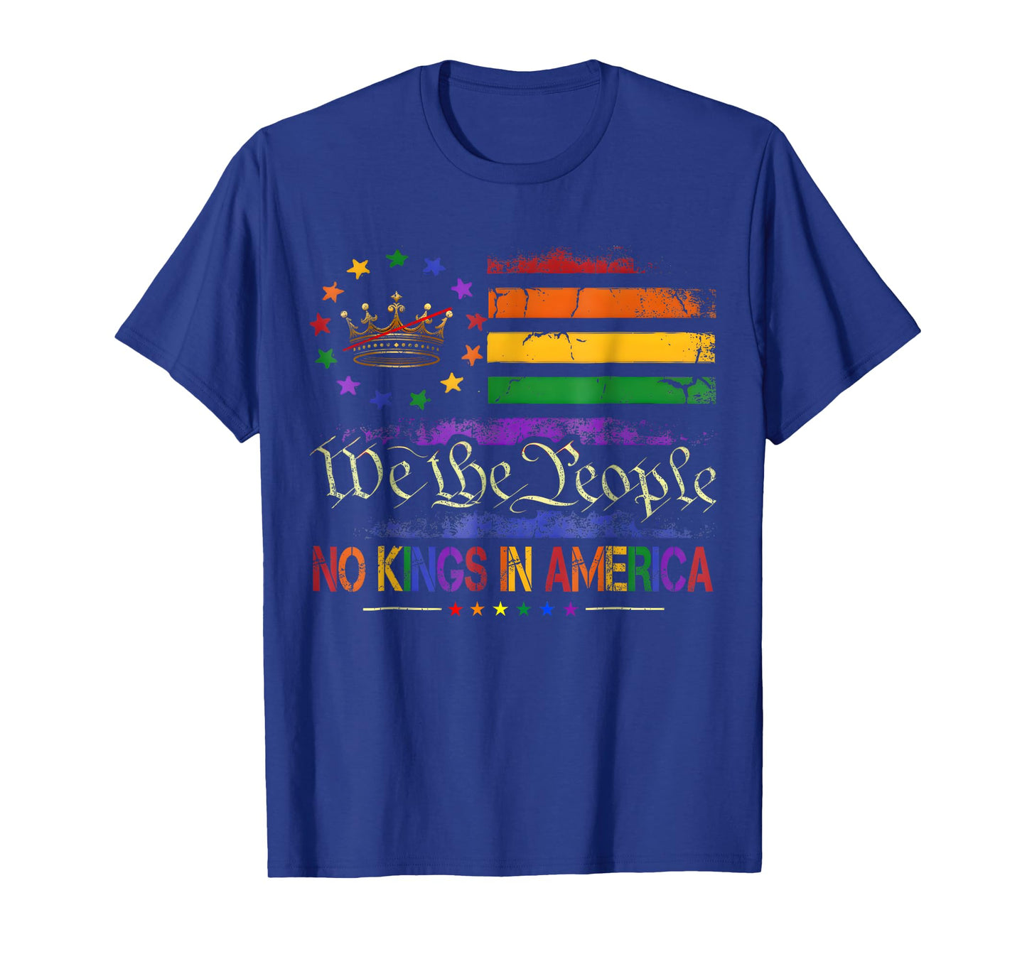 No Kings In America We The People Political Flag Men Women T-Shirt
