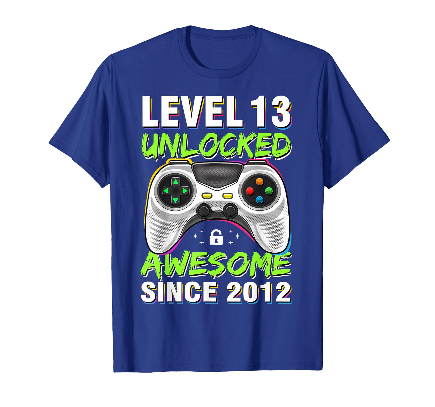 Level 13 Unlocked Awesome Since 2012 13th Birthday Gaming T-Shirt