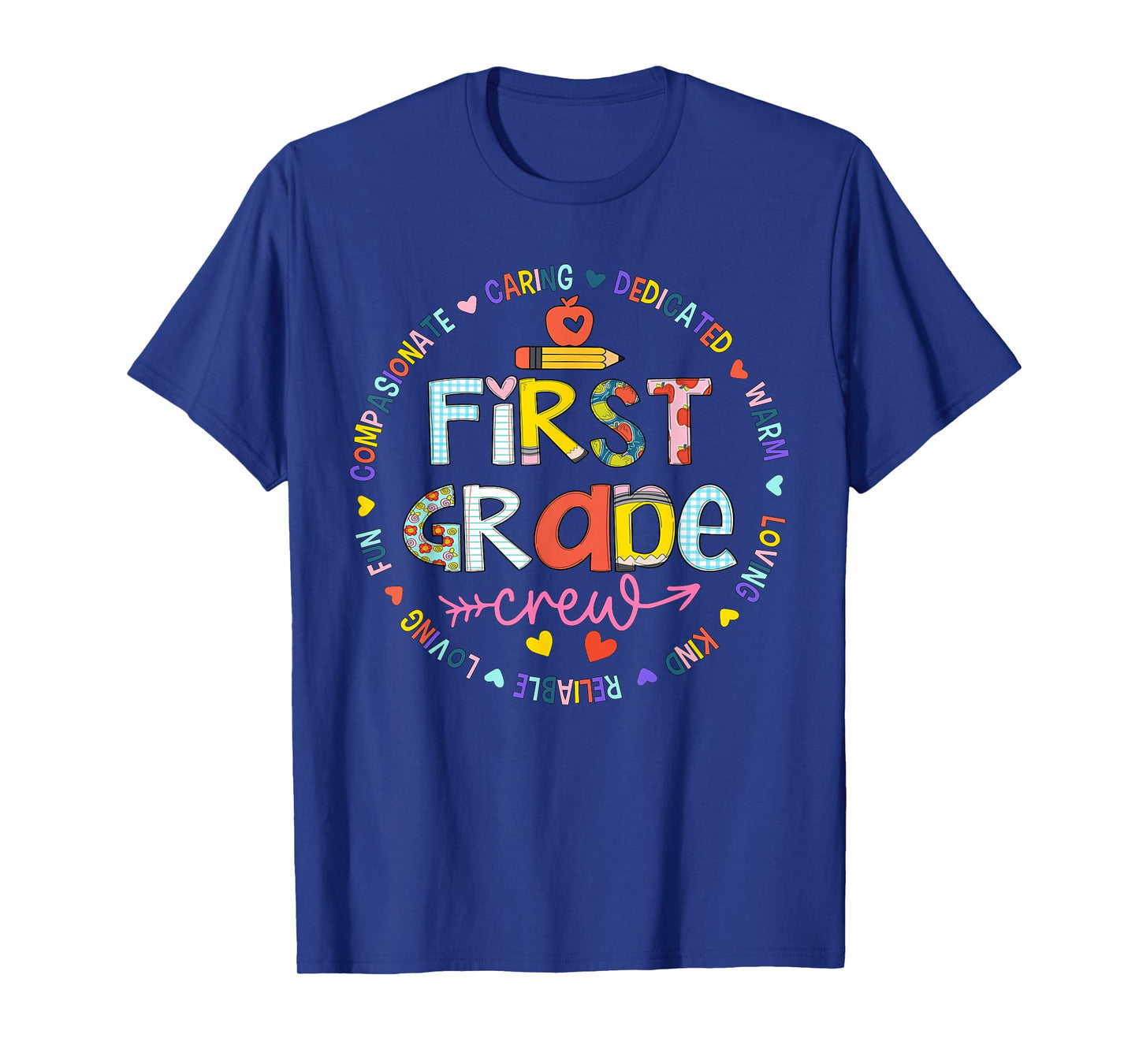Back to School First Grade Crew Teacher Squad Matching T-Shirt
