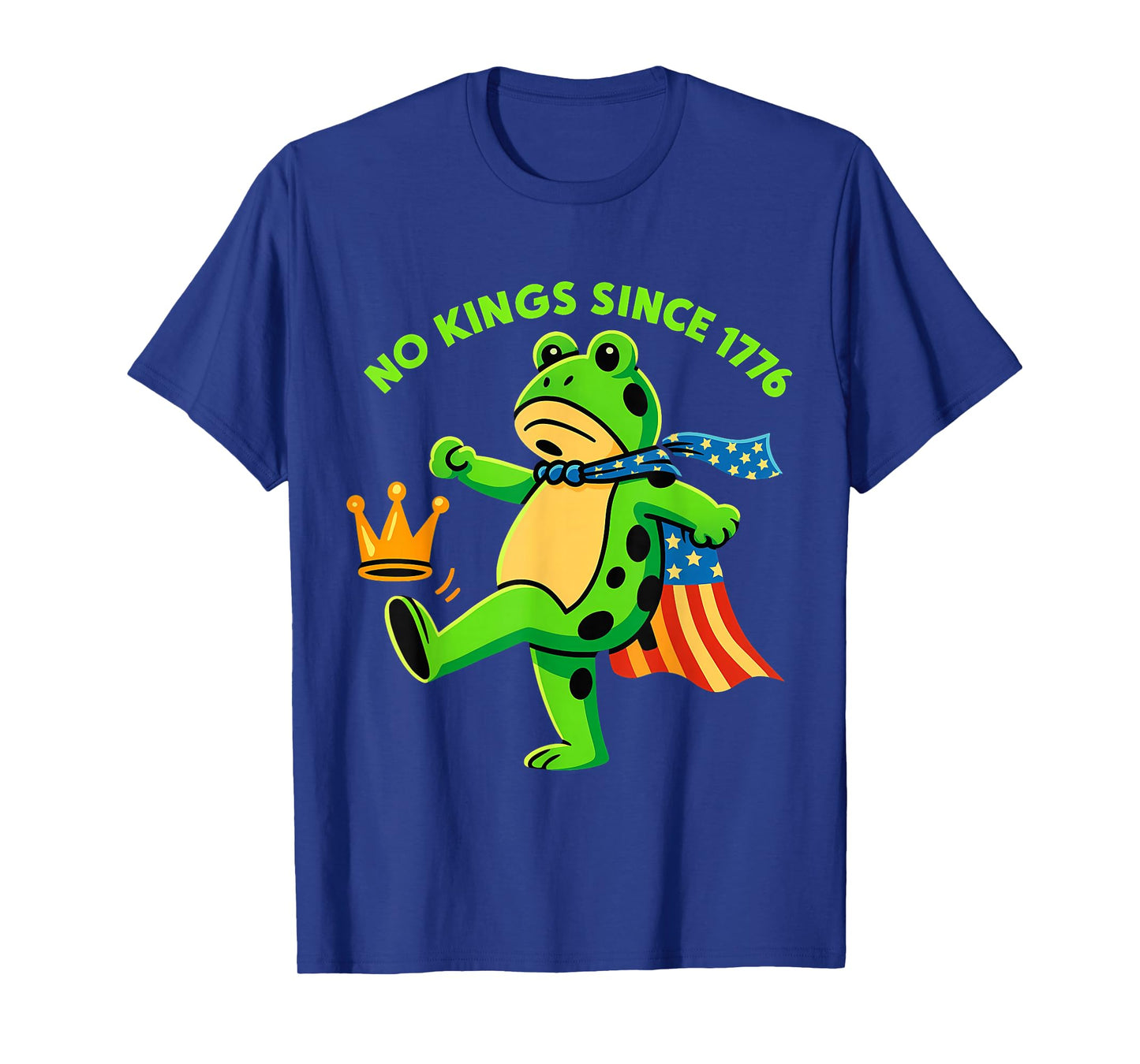 No Kings Since 1776 Portland Frog Kicking Crown T-Shirt