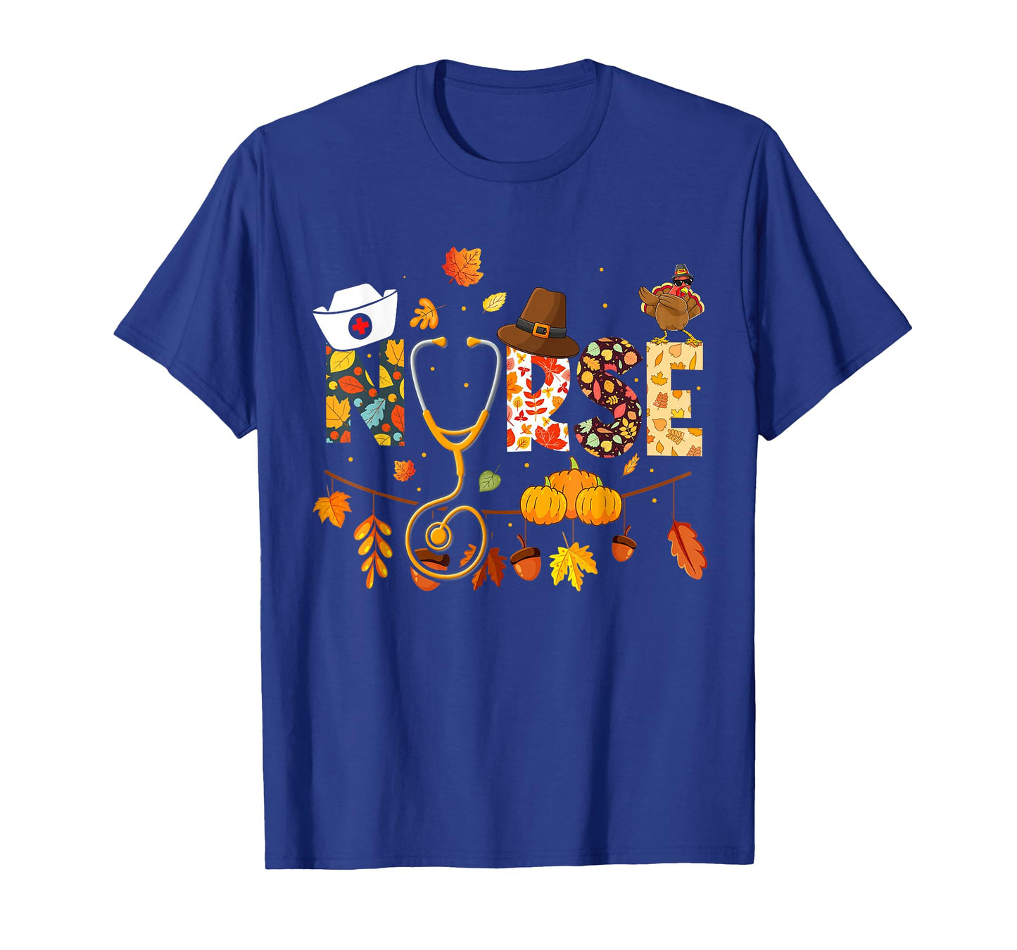 Nurse Thanksgiving Shirt Health Worker Nursing Fall Turkey T-Shirt