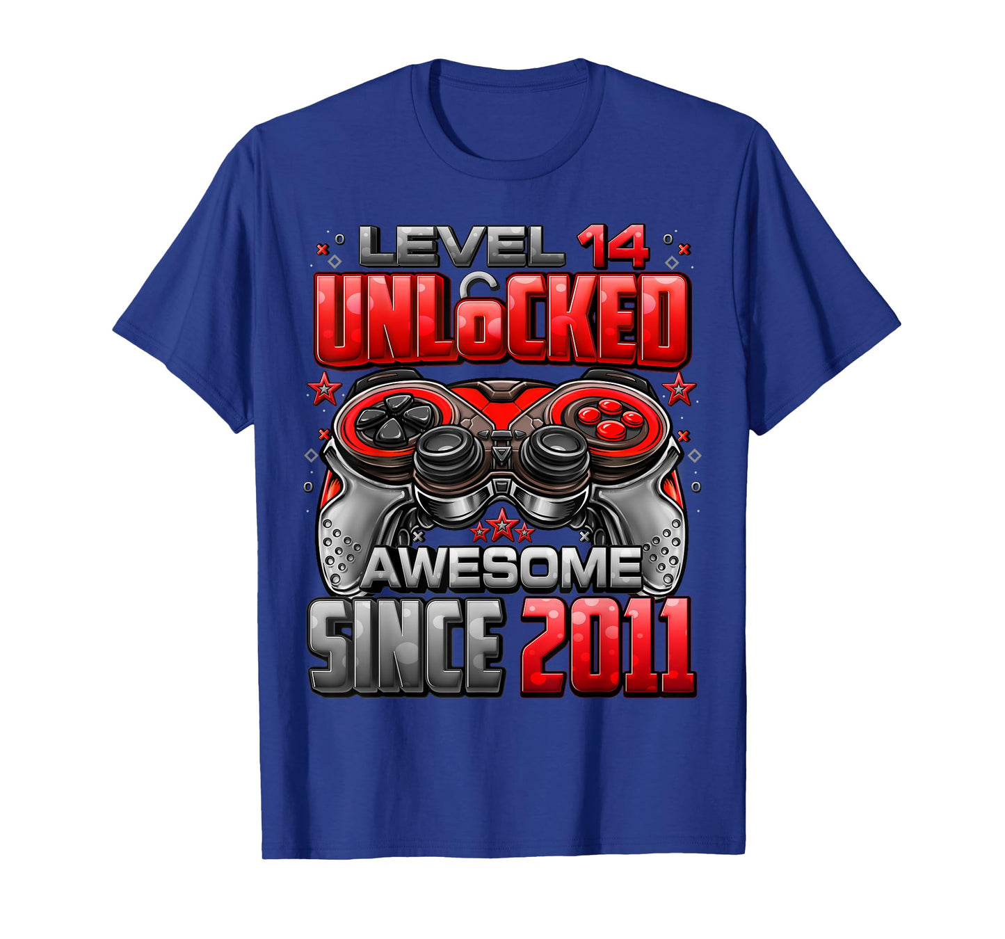 Level 14 Unlocked Awesome Since 2011 14th Birthday Gaming T-Shirt