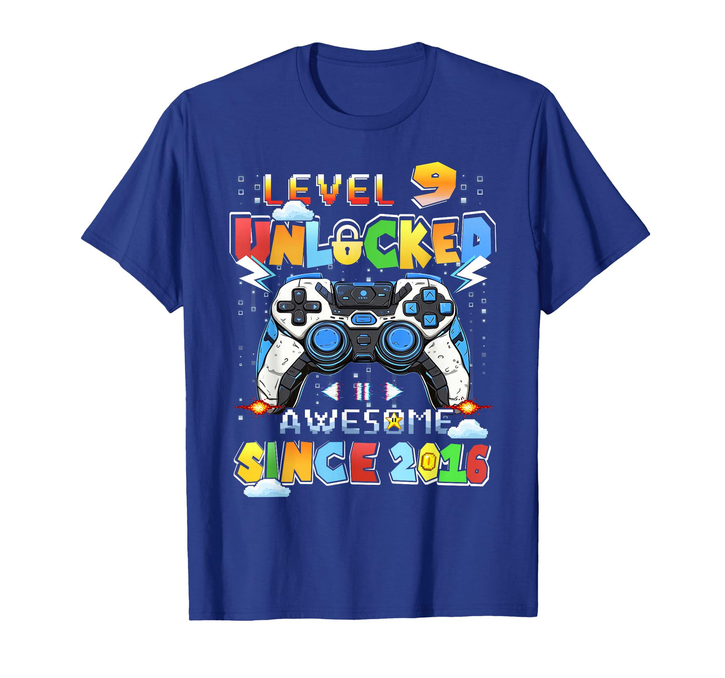 Kids Level 9 Unlocked Video Gamer 9th Birthday T-Shirt