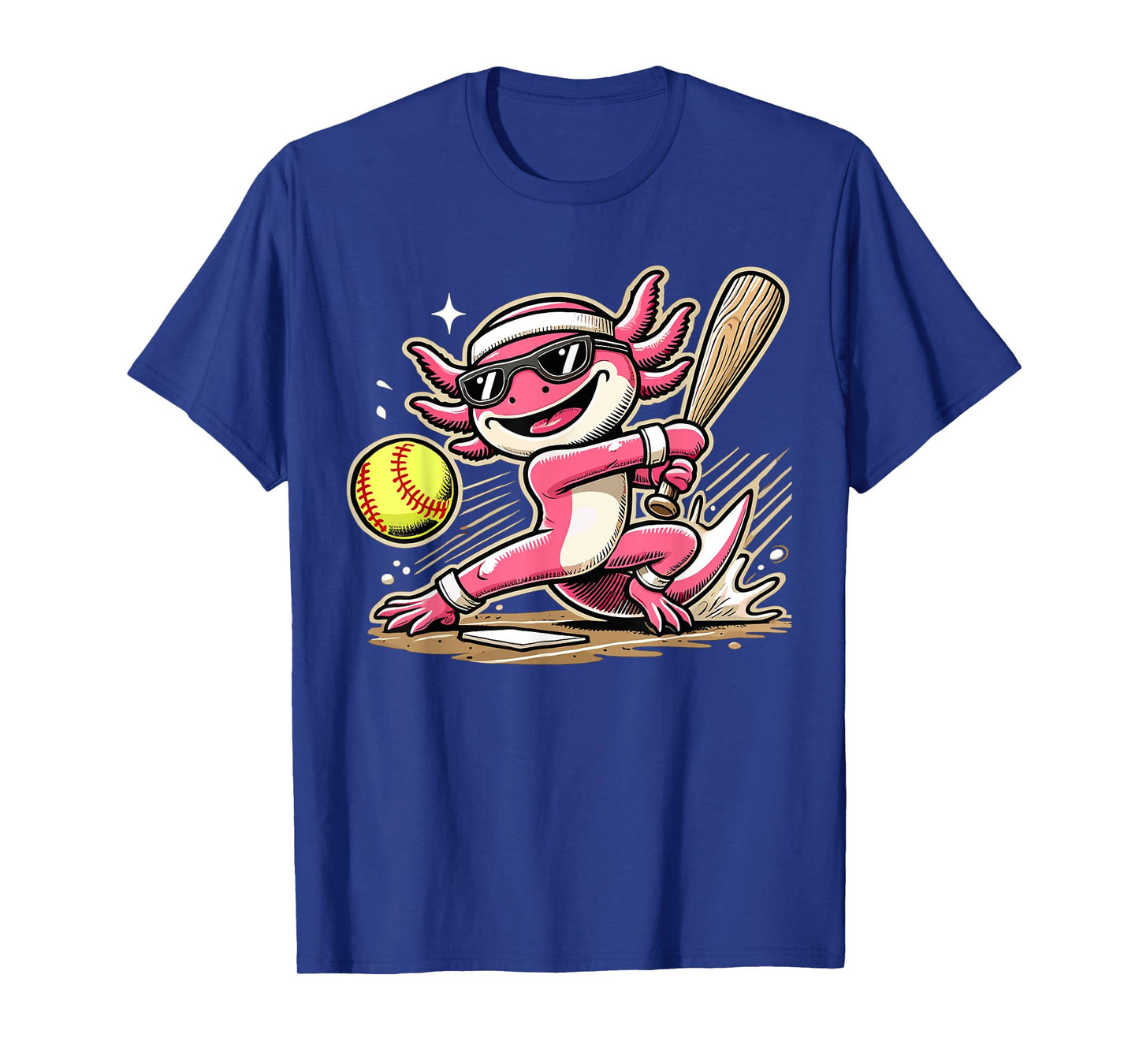 Axolotl Playing Softball, Softball Player Sports Kids T-Shirt
