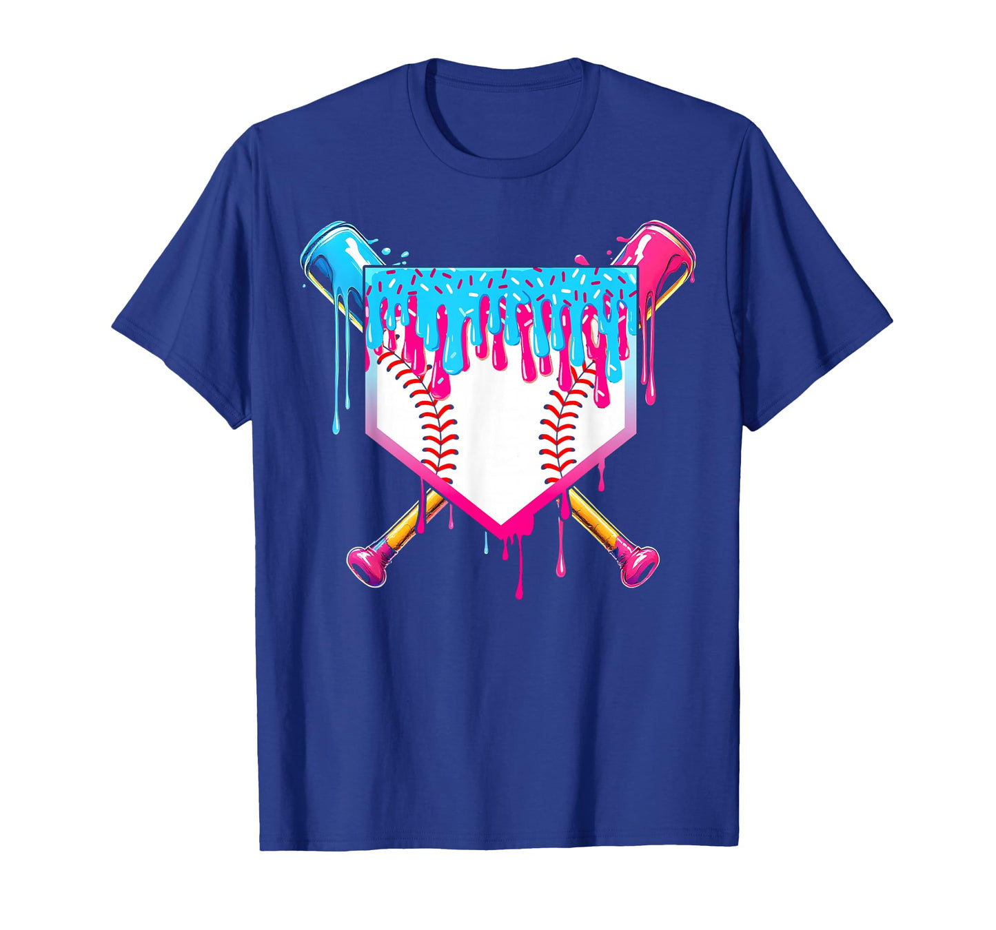 Baseball Drip Boy Ice Cream Sprinkle Youth Baseball Birthday T-Shirt