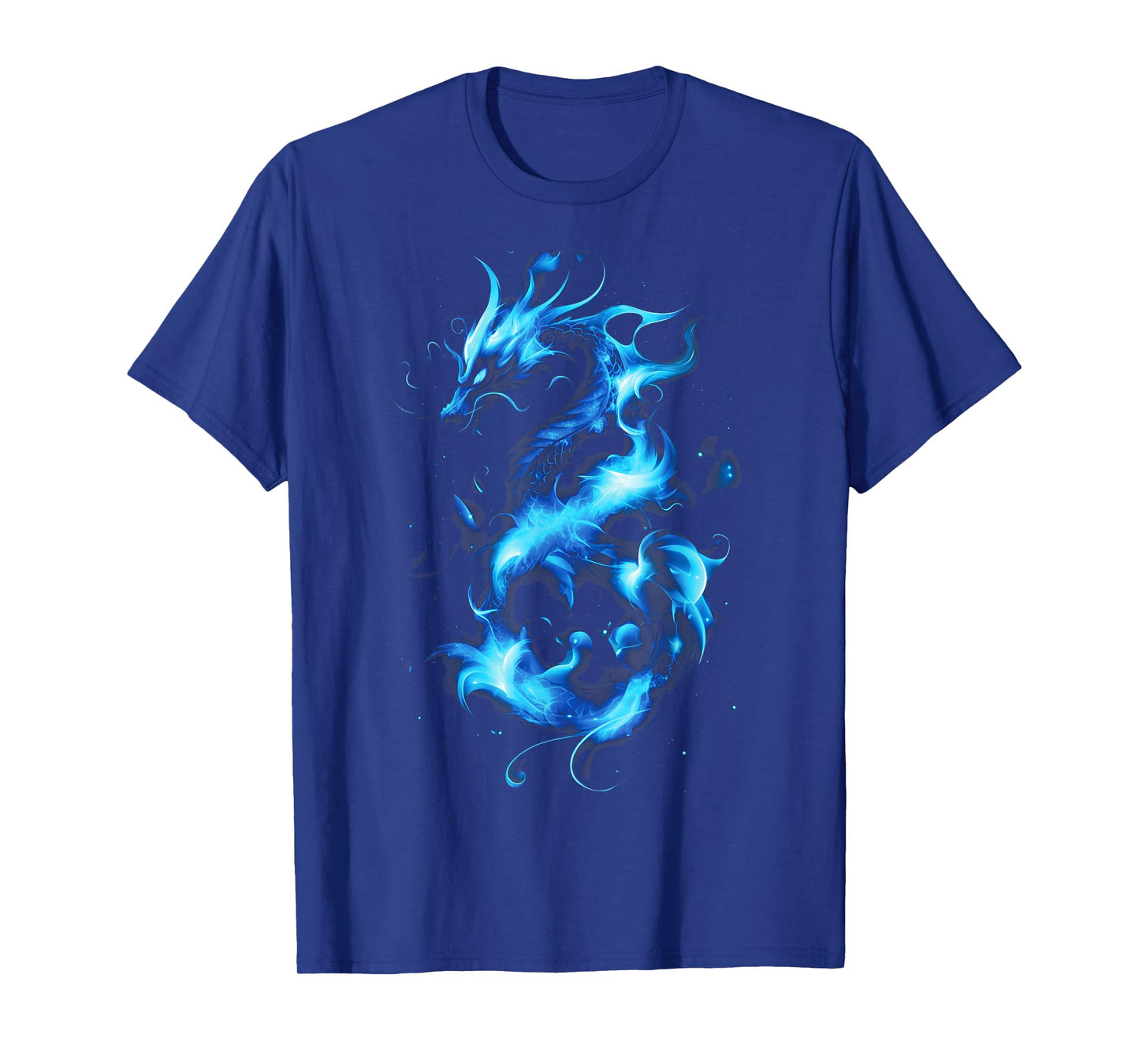 Blue Flames Dragon Fantasy art Mythical creature T-Shirt