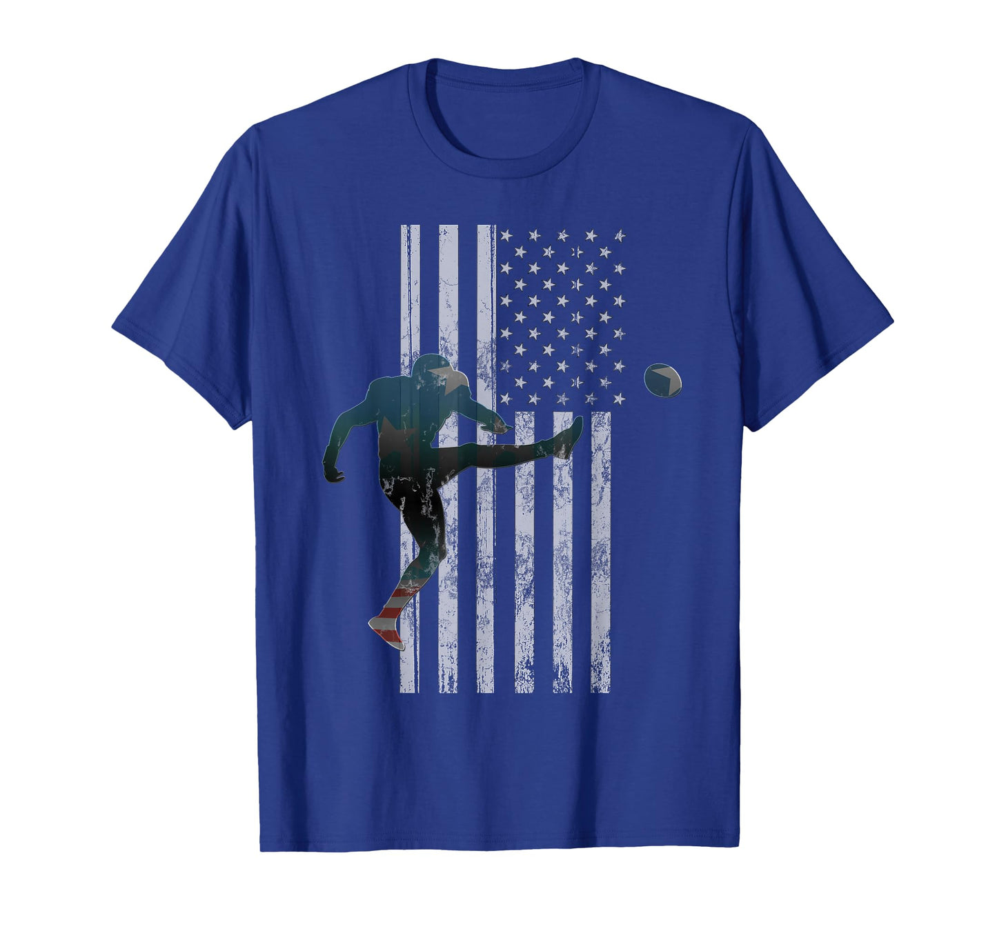 Football T-Shirt, American Flag USA Team Gift Kicker T-Shirt