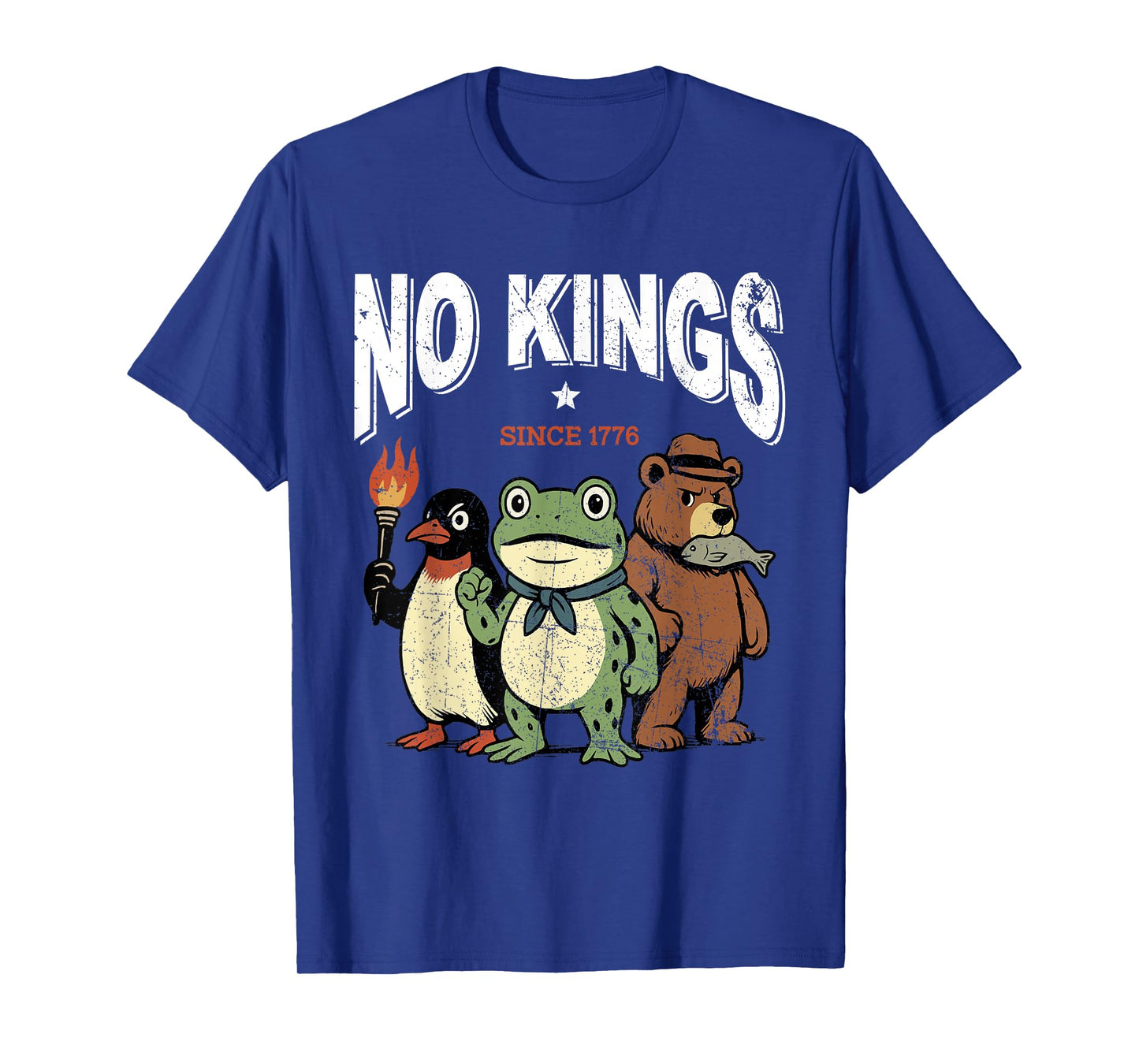 No Kings Since 1776 Portland Frog Bear Protest Funny T-Shirt