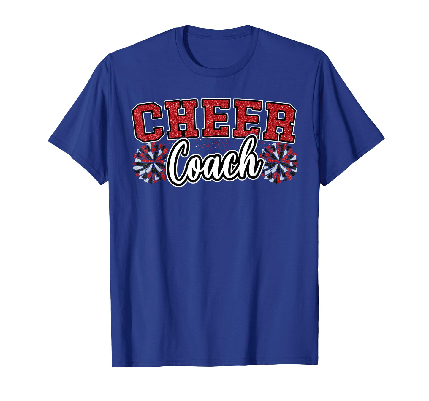 Loud Proud Cheer Coach Pom Poms Red Black Cheerleader Women T-Shirt