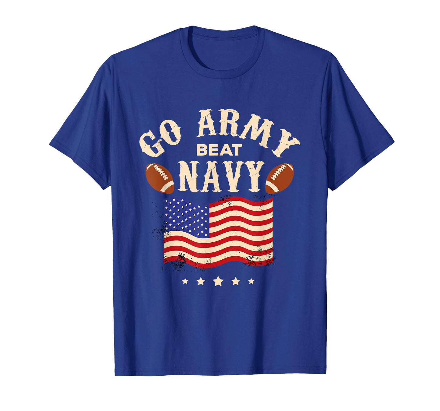 Vintage USA Flag Army Beat Navy-Flag Game Sports Football T-Shirt