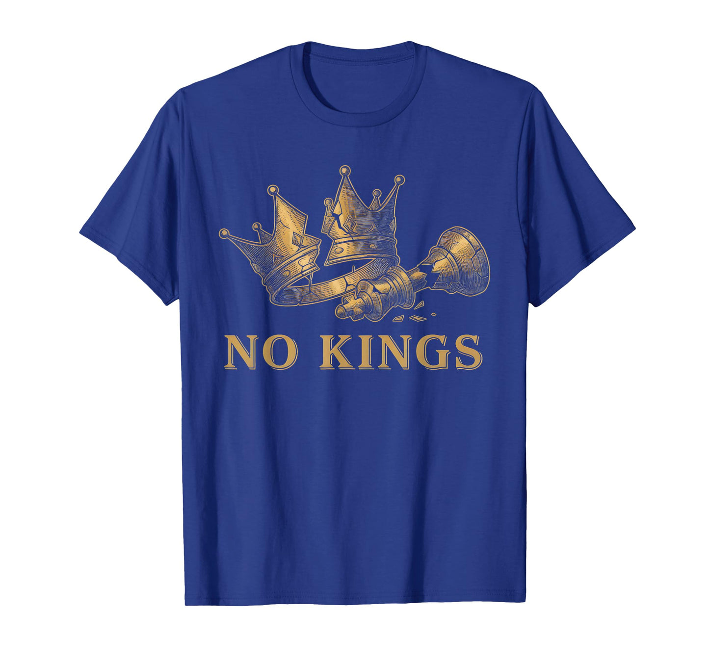 No Kings in America Protest Sign Cool Graphic Man and Woman T-Shirt