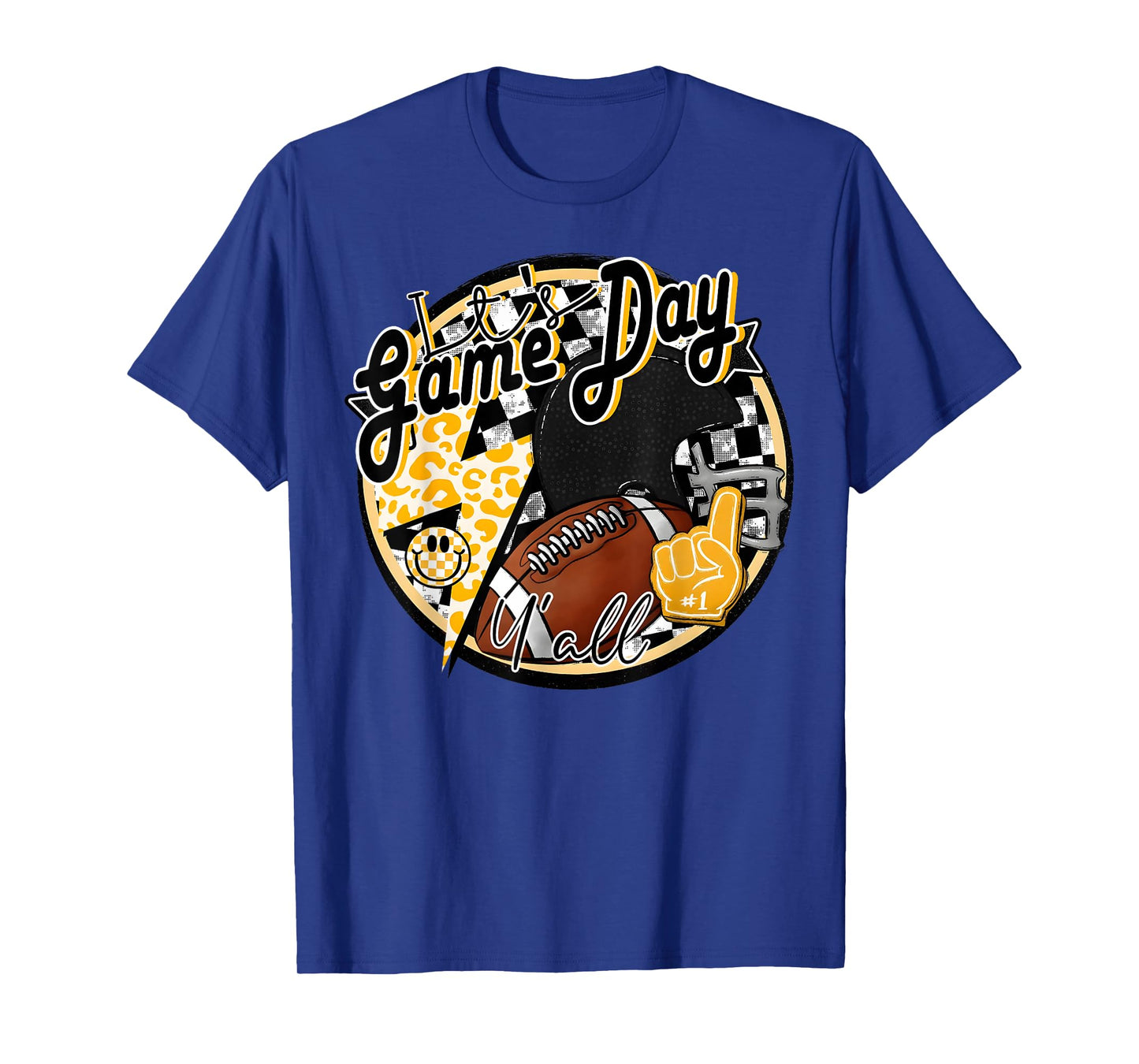 It's Game Day Y'all Retro Football Team Spirit Black & Gold T-Shirt