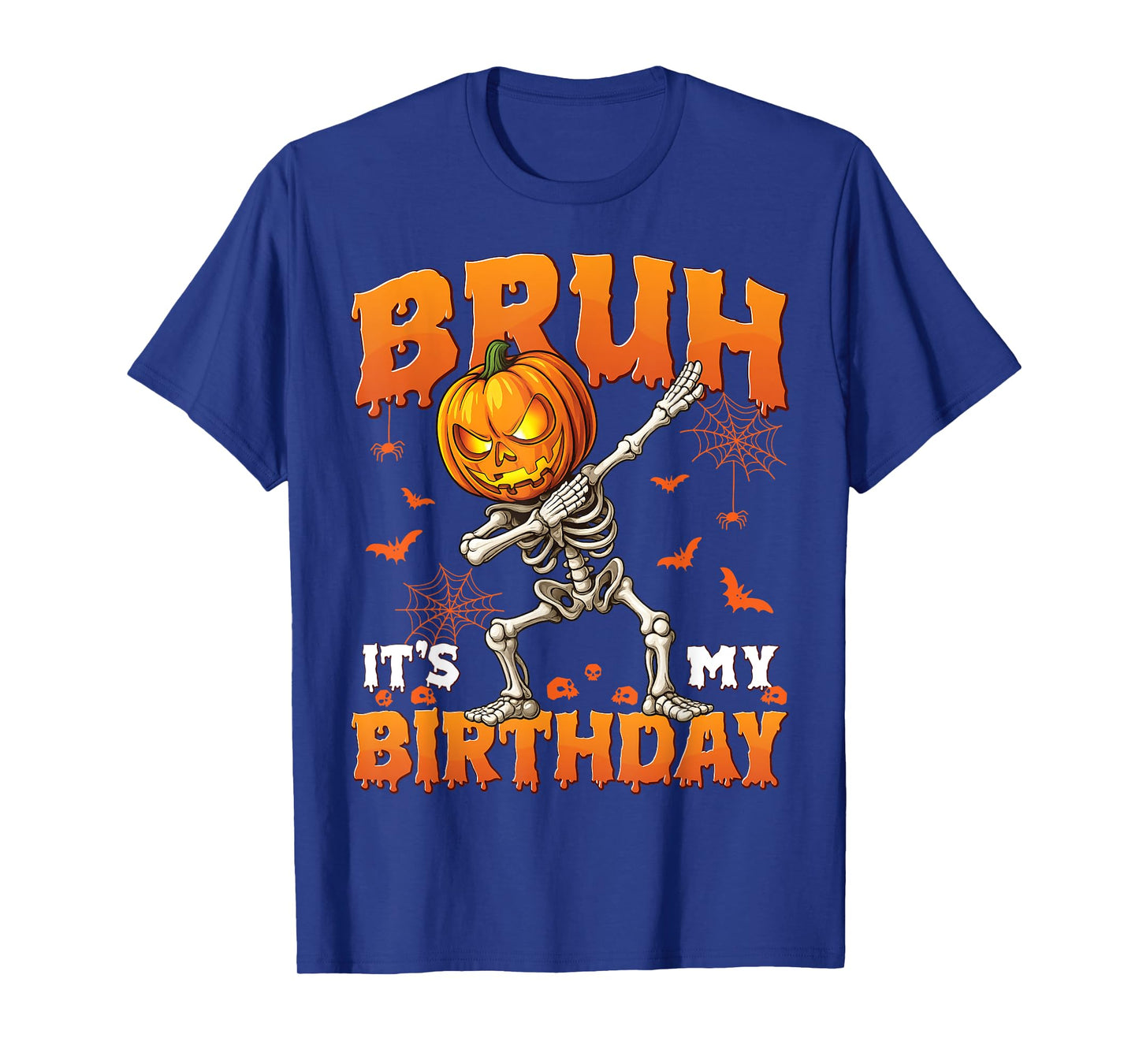 Bruh It's My Birthday Halloween Jack O Lantern Dabbing Boys T-Shirt