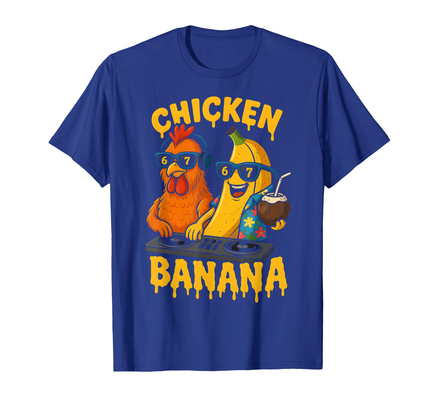 HUGvyn Six Seven Meme 6 7 Chicken Banana DJ Ice Cream Drip T-Shirt