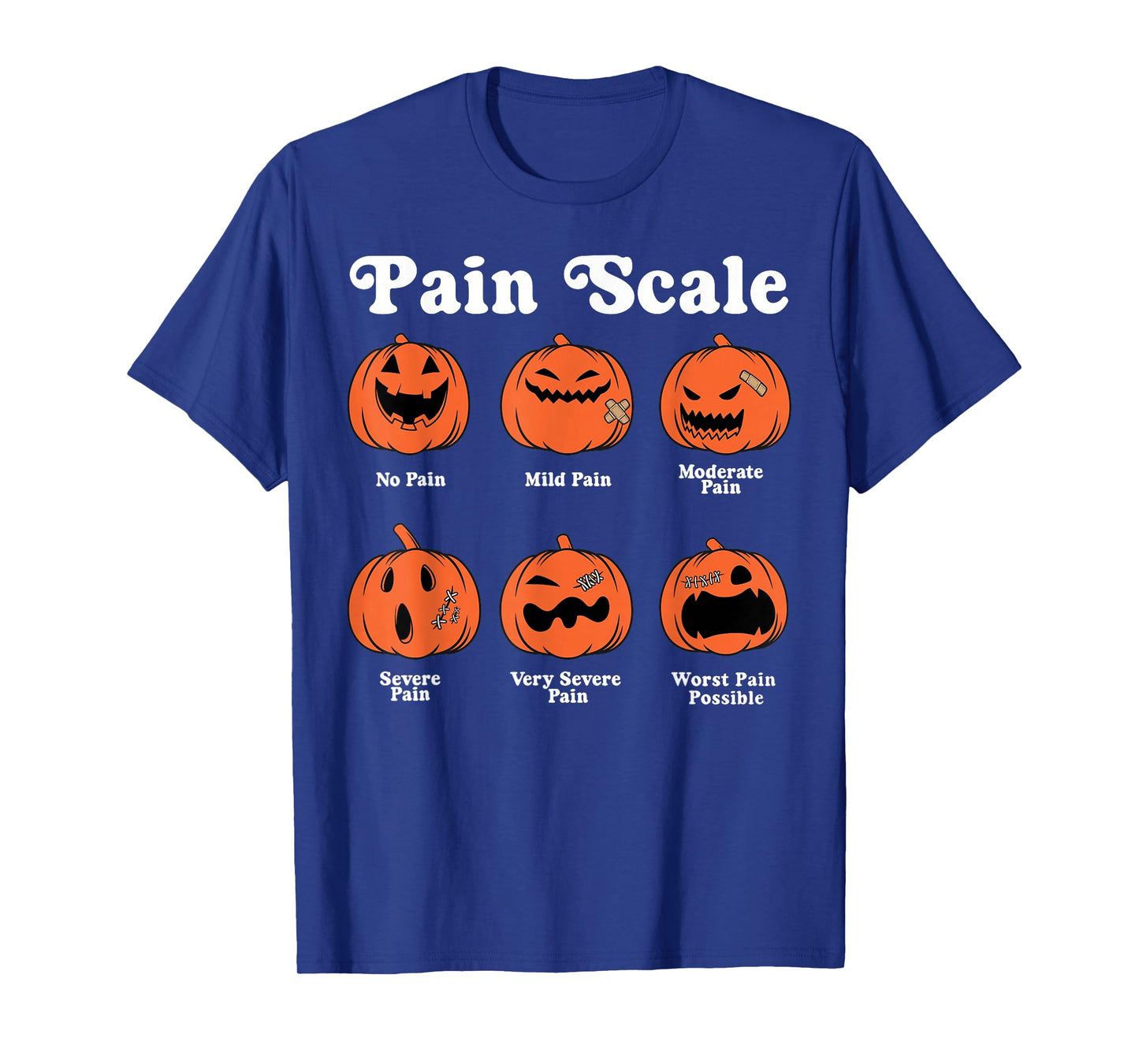Pain Scale Pumpkin Pain Assessment Trauma Nurse Halloween T-Shirt