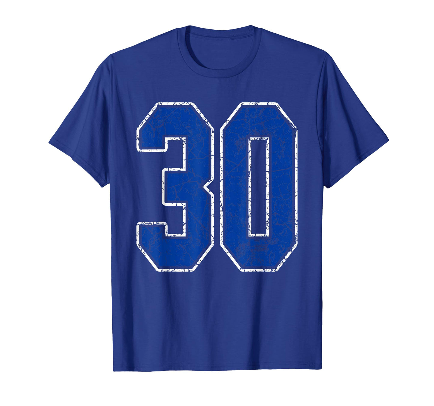 Royal Blue and White Number 30 Jersey Player Uniform #30 Fan T-Shirt