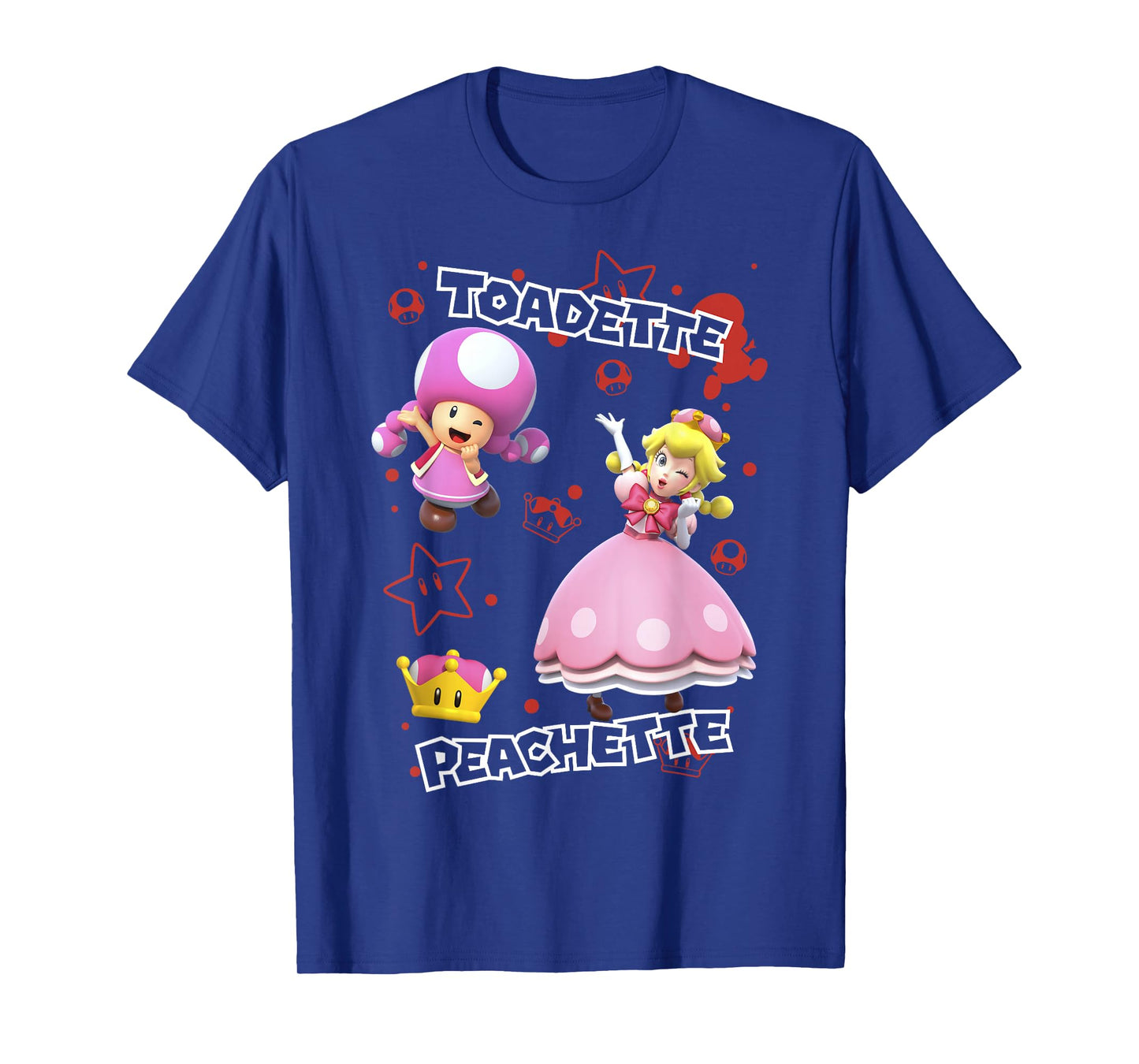 Super Mario Peachette And Toadette Symbol Collage Portrait T-Shirt
